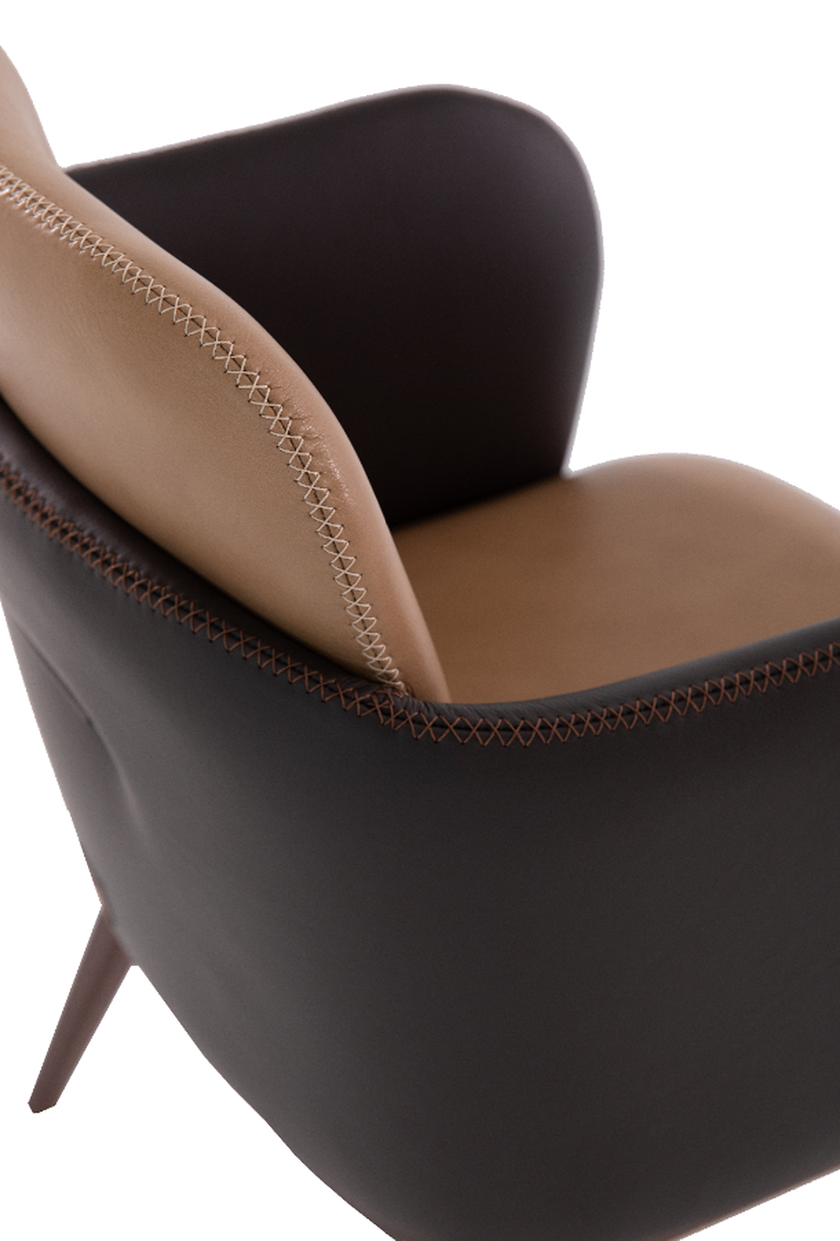 Top-down zoom view of Allure dining chair with arms