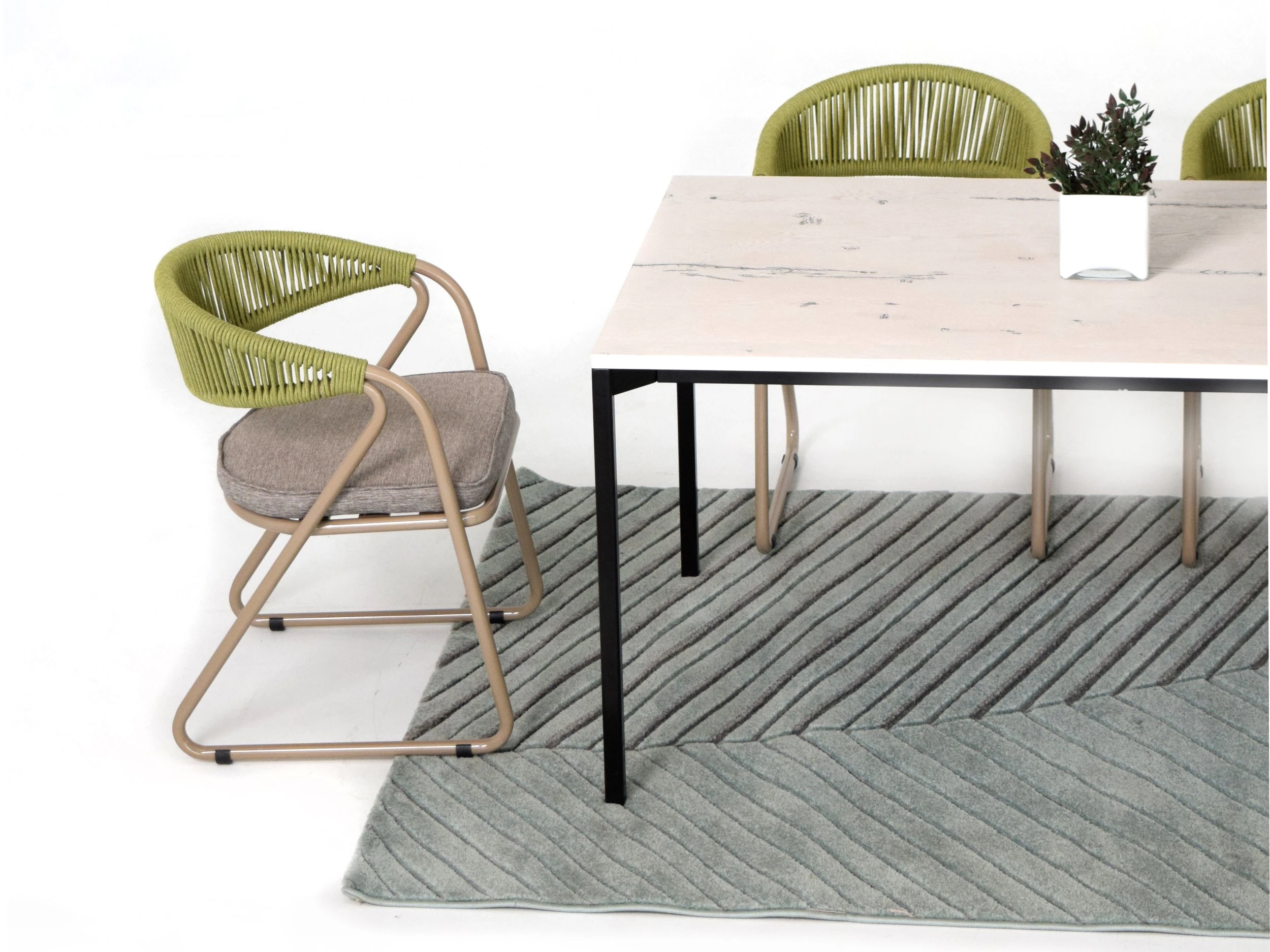 Luxury outdoor table with durable metal framework