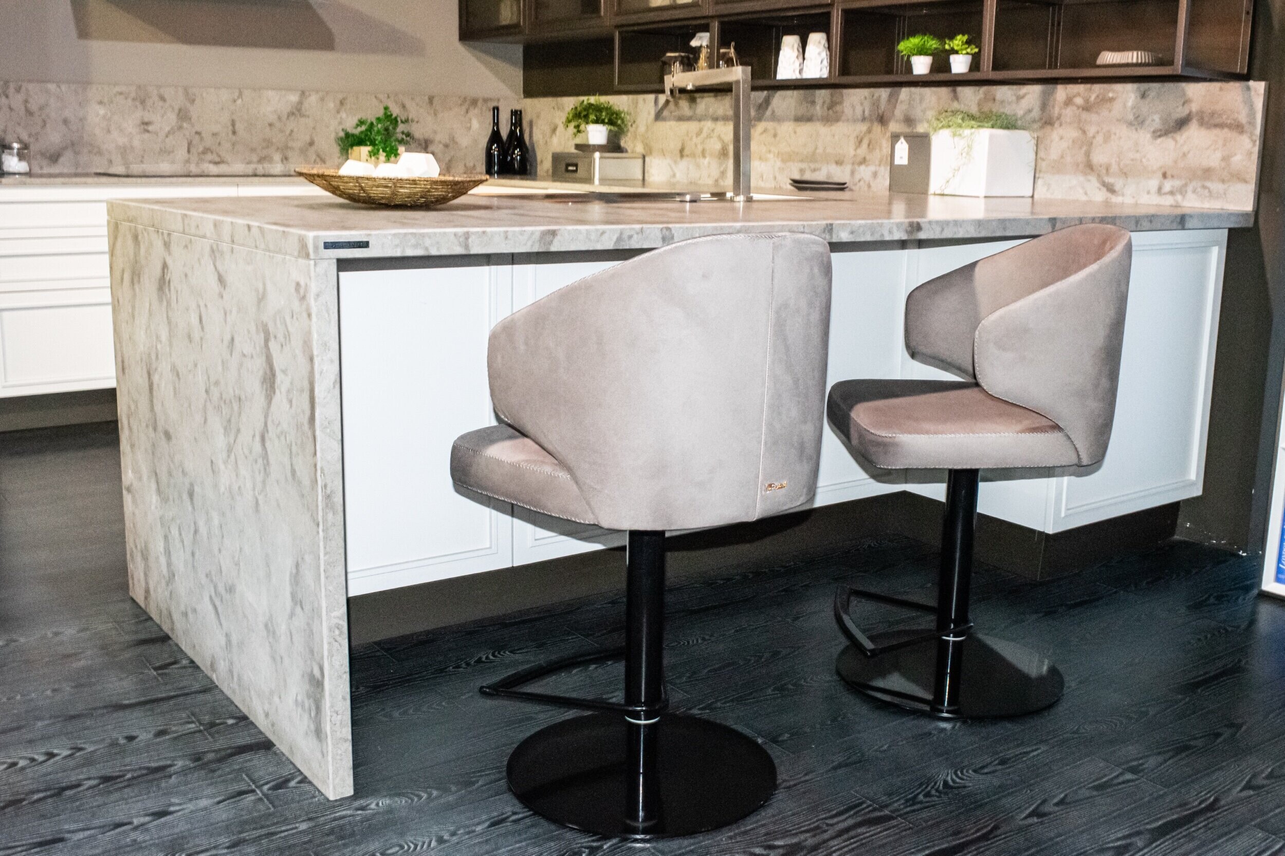 Swivel Barstool with backs in a modern luxury space