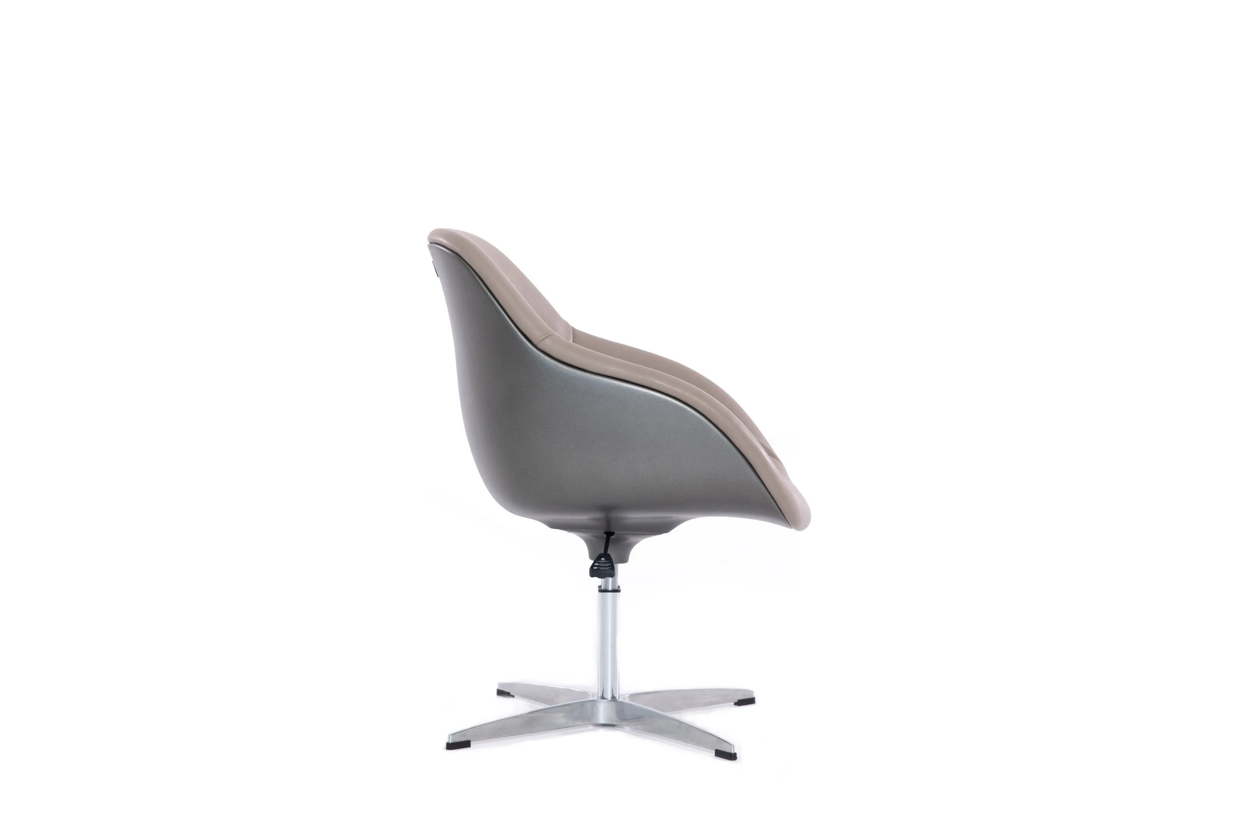 Right Side view of Donielle high back dining chair with luxury leather
