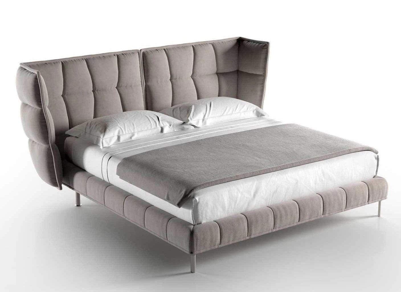 Halsey Leather King Size Bed With Upholstered Headboard — view 2 of 2
