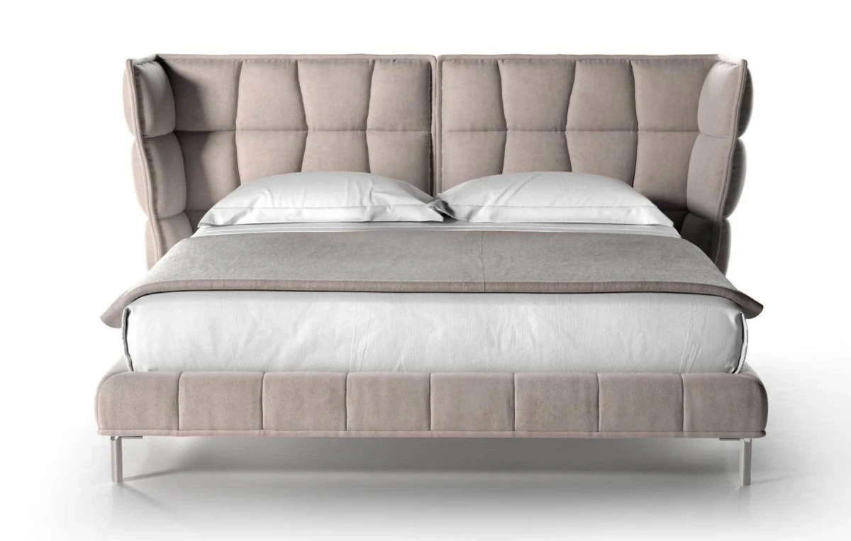 Halsey Leather King Size Bed With Upholstered Headboard
