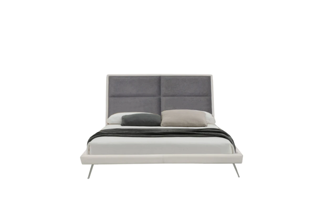 Front view of Hemi upholstered king bed