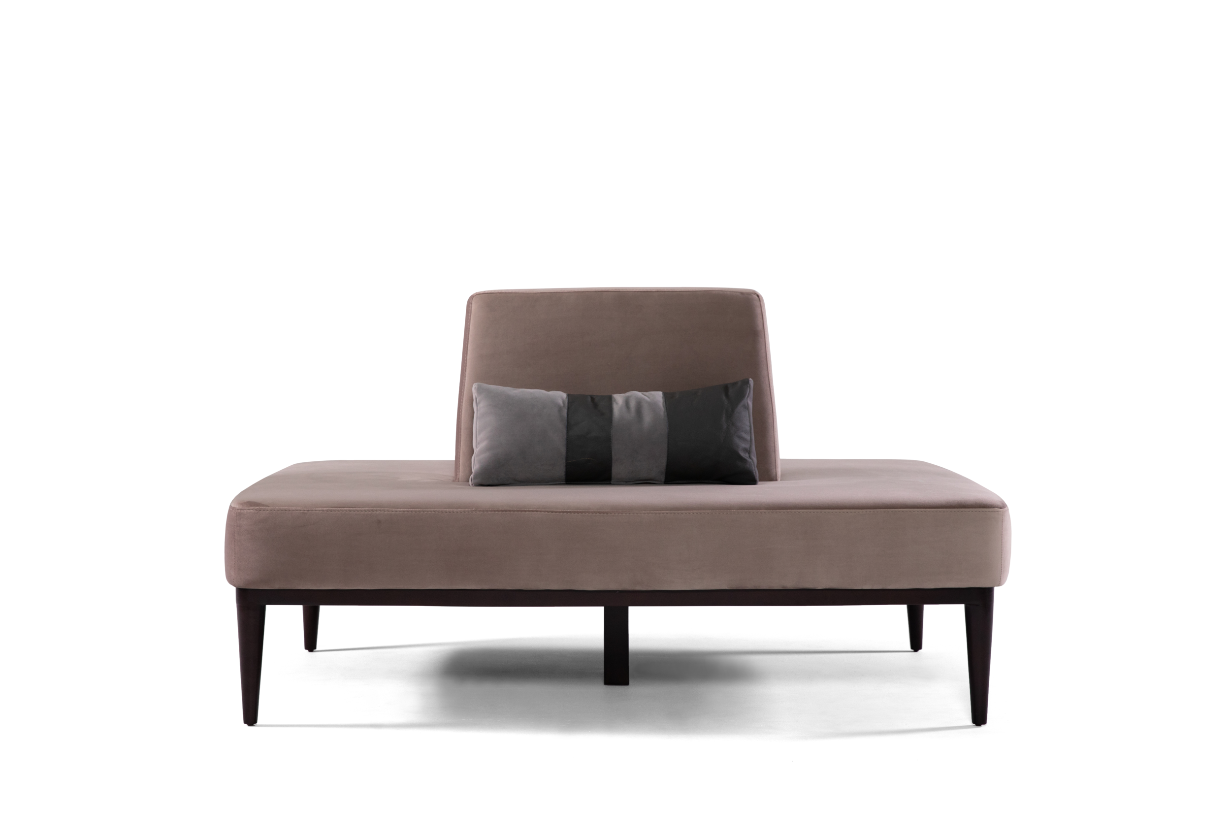 Front view of Liz upholstered bench in leather