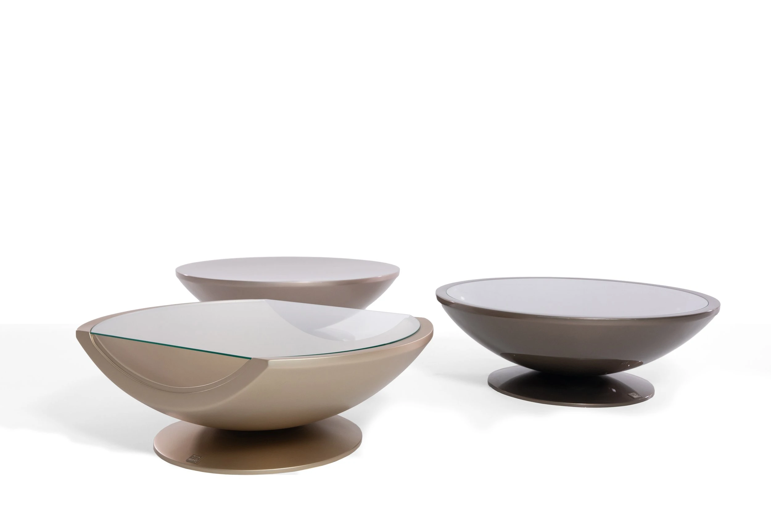 Mars contemporary coffee tables set profile view