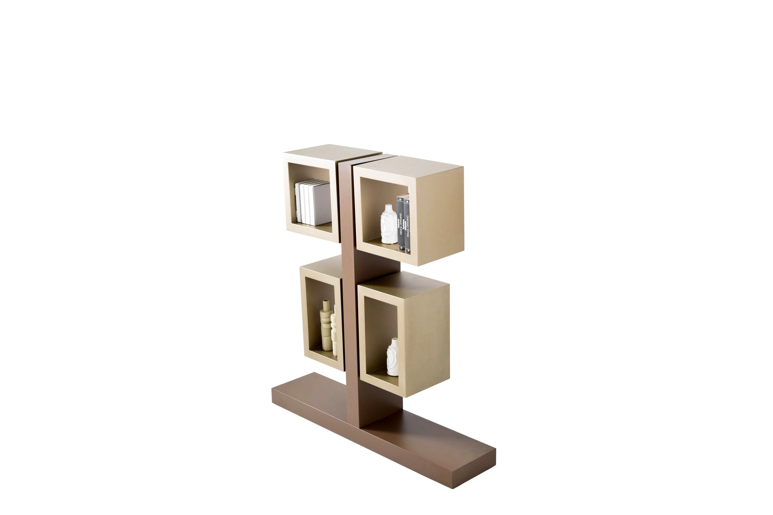 Side profile of Nadia contemporary bookshelf