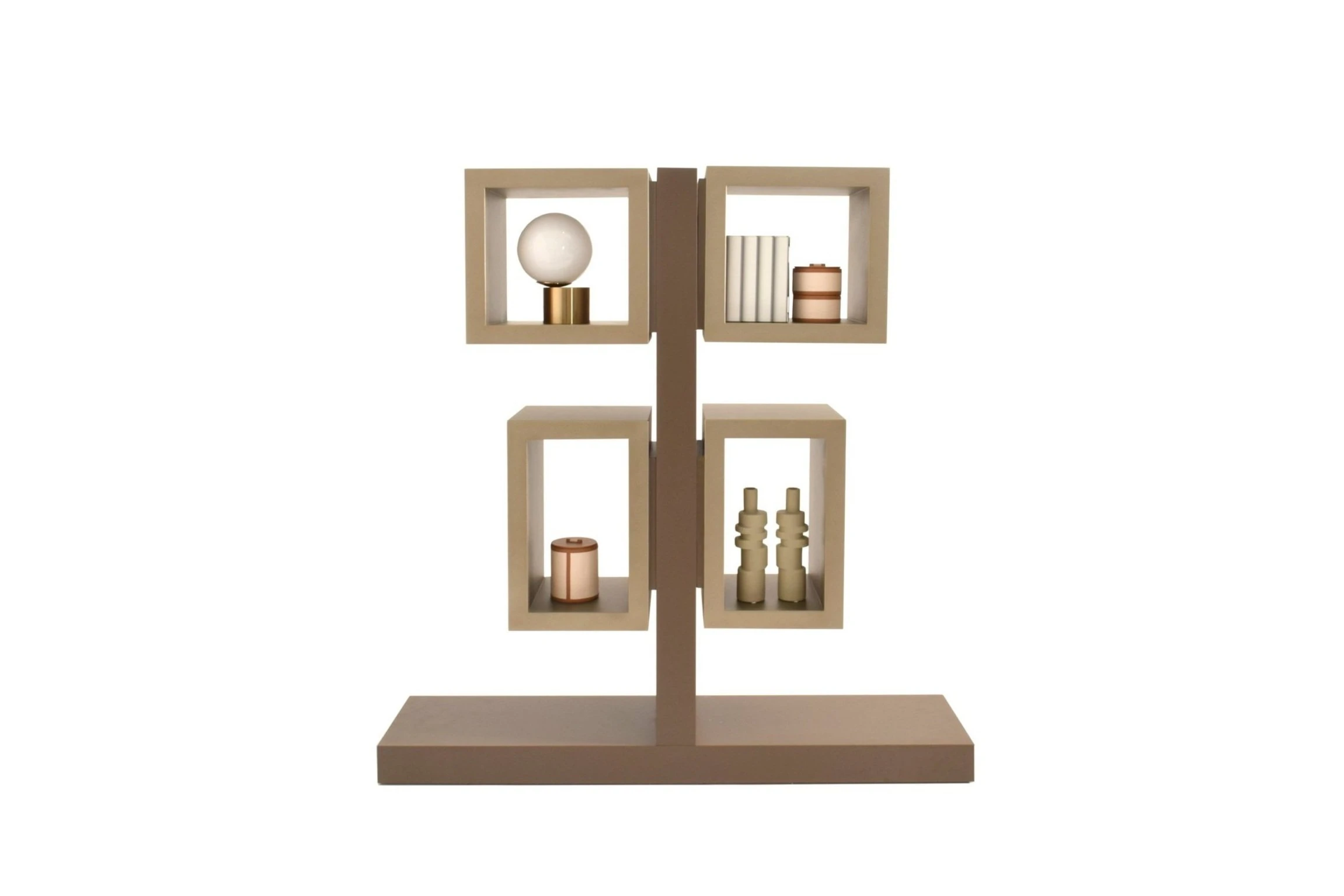 Front facing view of Nadia wood bookshelf