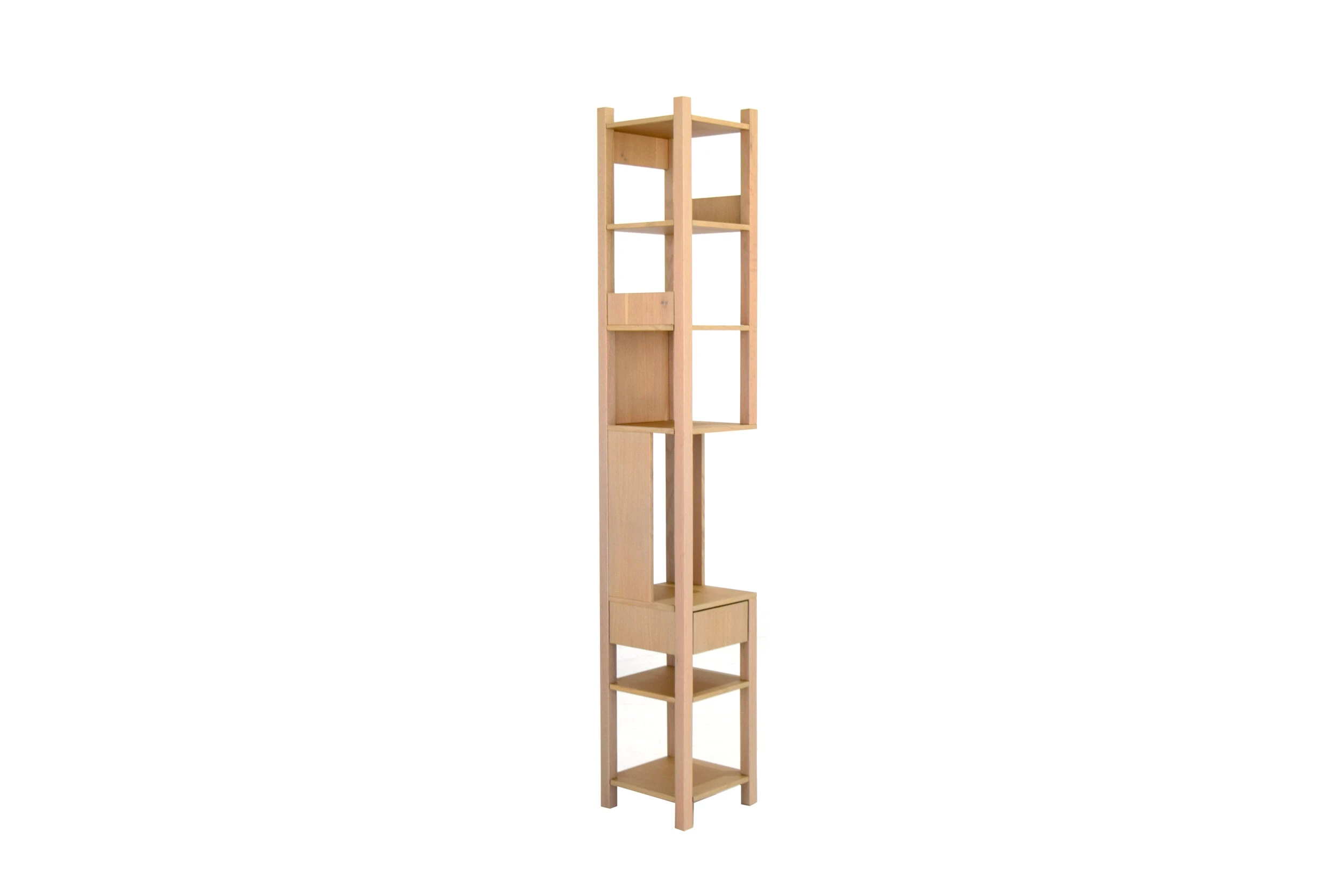 Noam wood shelving unit side profile