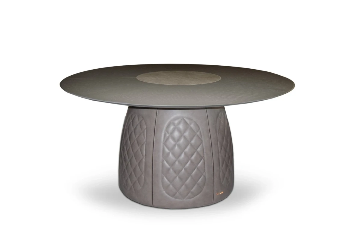 Front view of Positano modern round dining table
