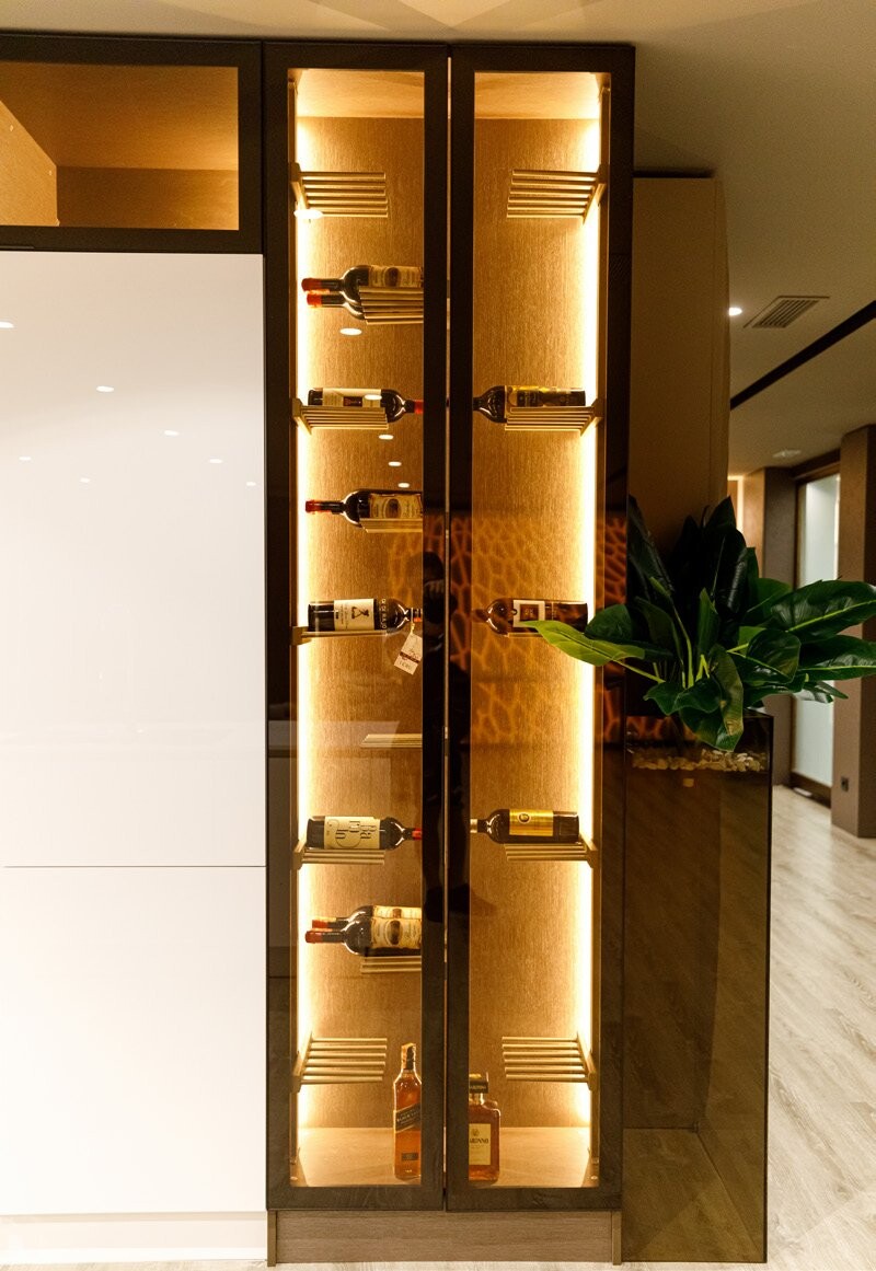Private Villa South Albania - lit wine display cabinet, Vlore