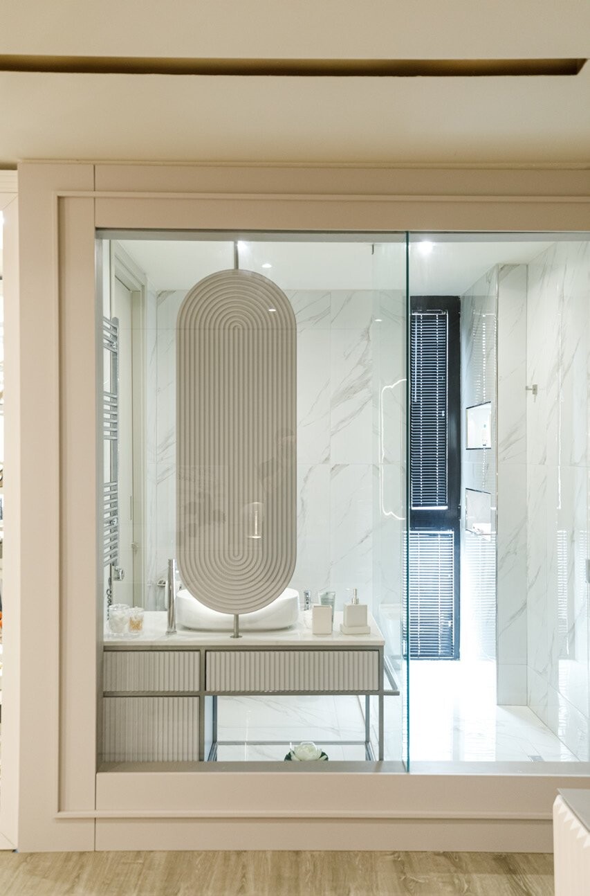 Private Villa South Albania - mirrored dressing area with an oval mirror, Vlore