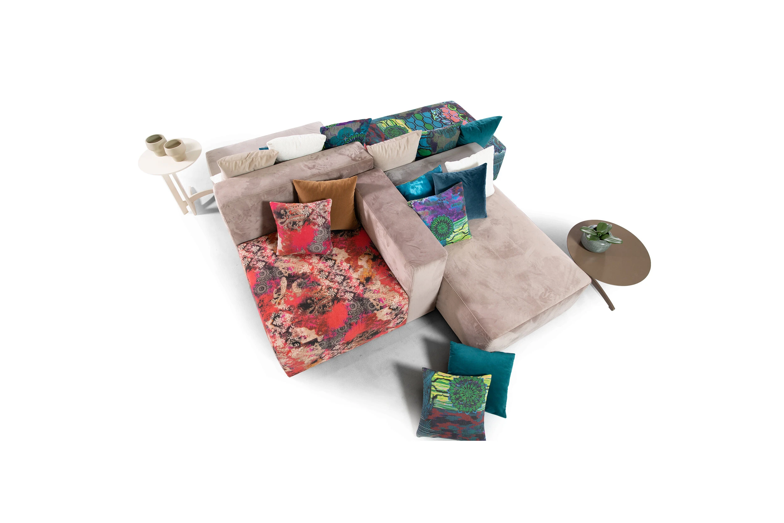 Top down view of modern pouf
