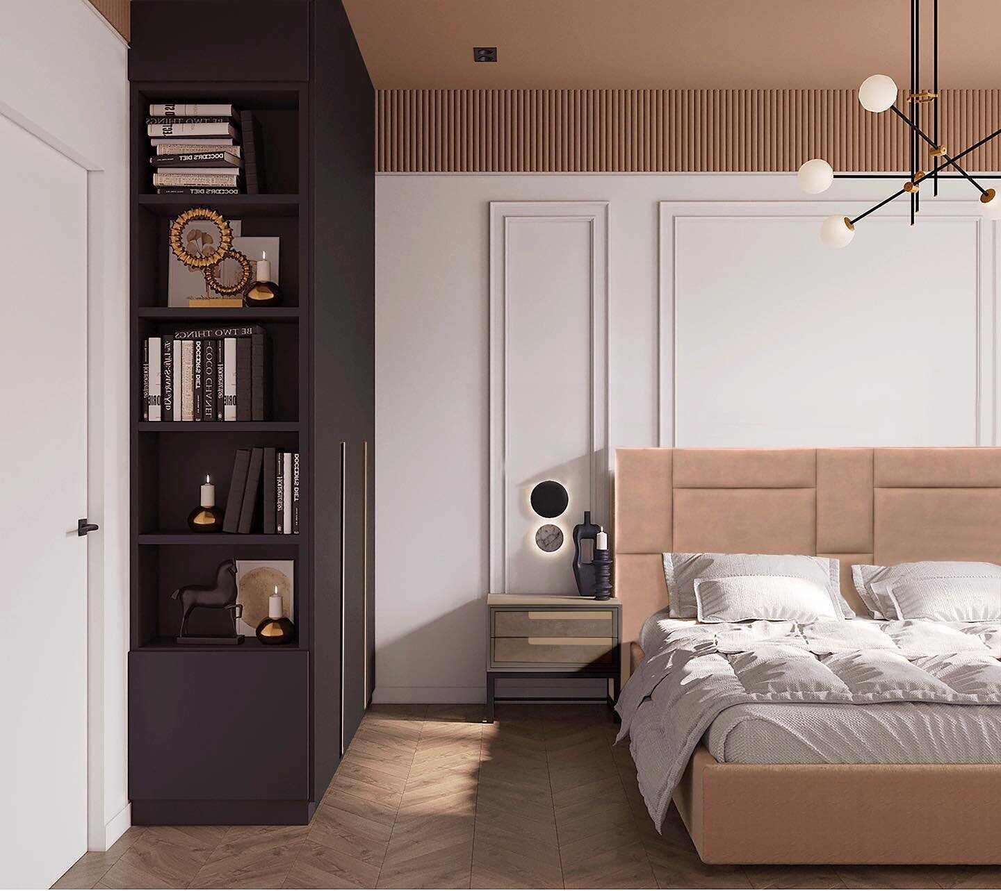 Wallie modern bed in a contemporary room setting