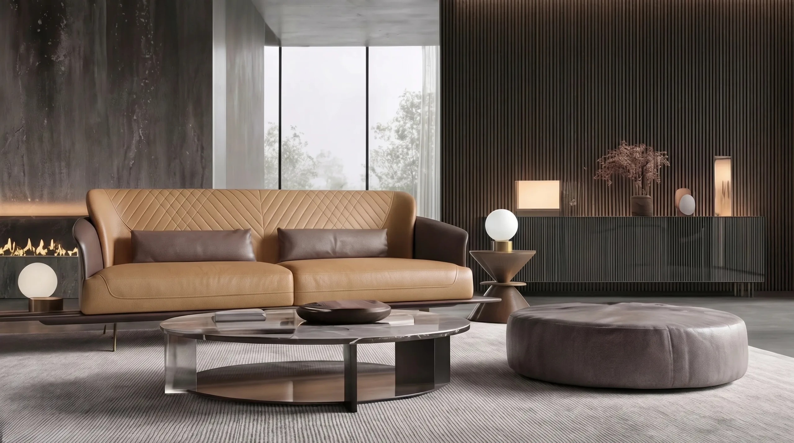 Amorino Modern Designer Sofa styled in a contemporary interior