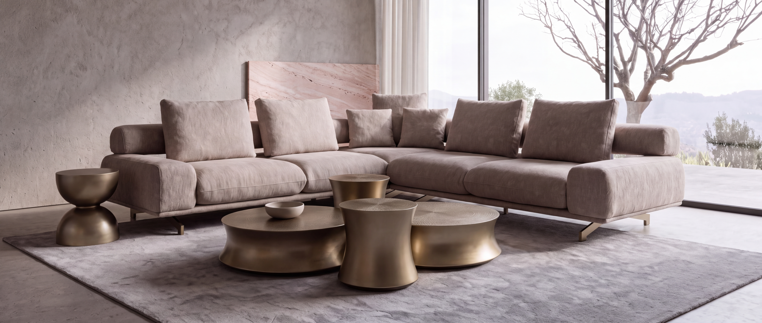 Aura coffee table in a stylish home interior