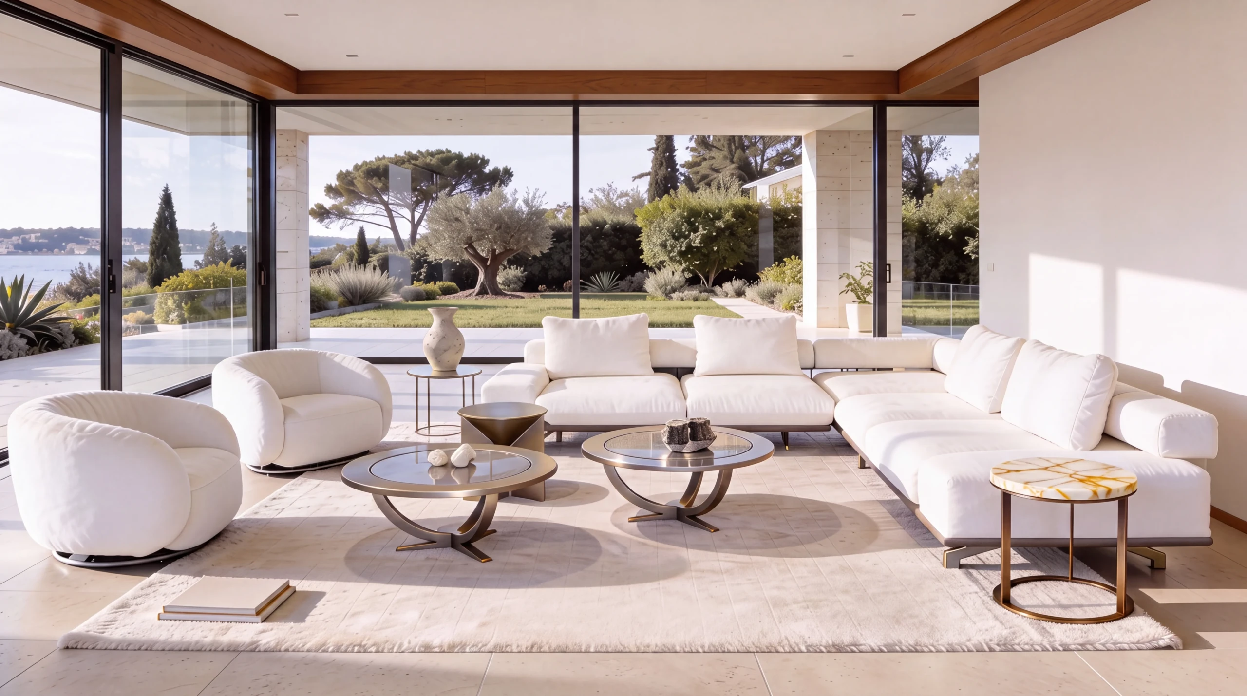 Belen Modular Leather Sofa in a modern interior space