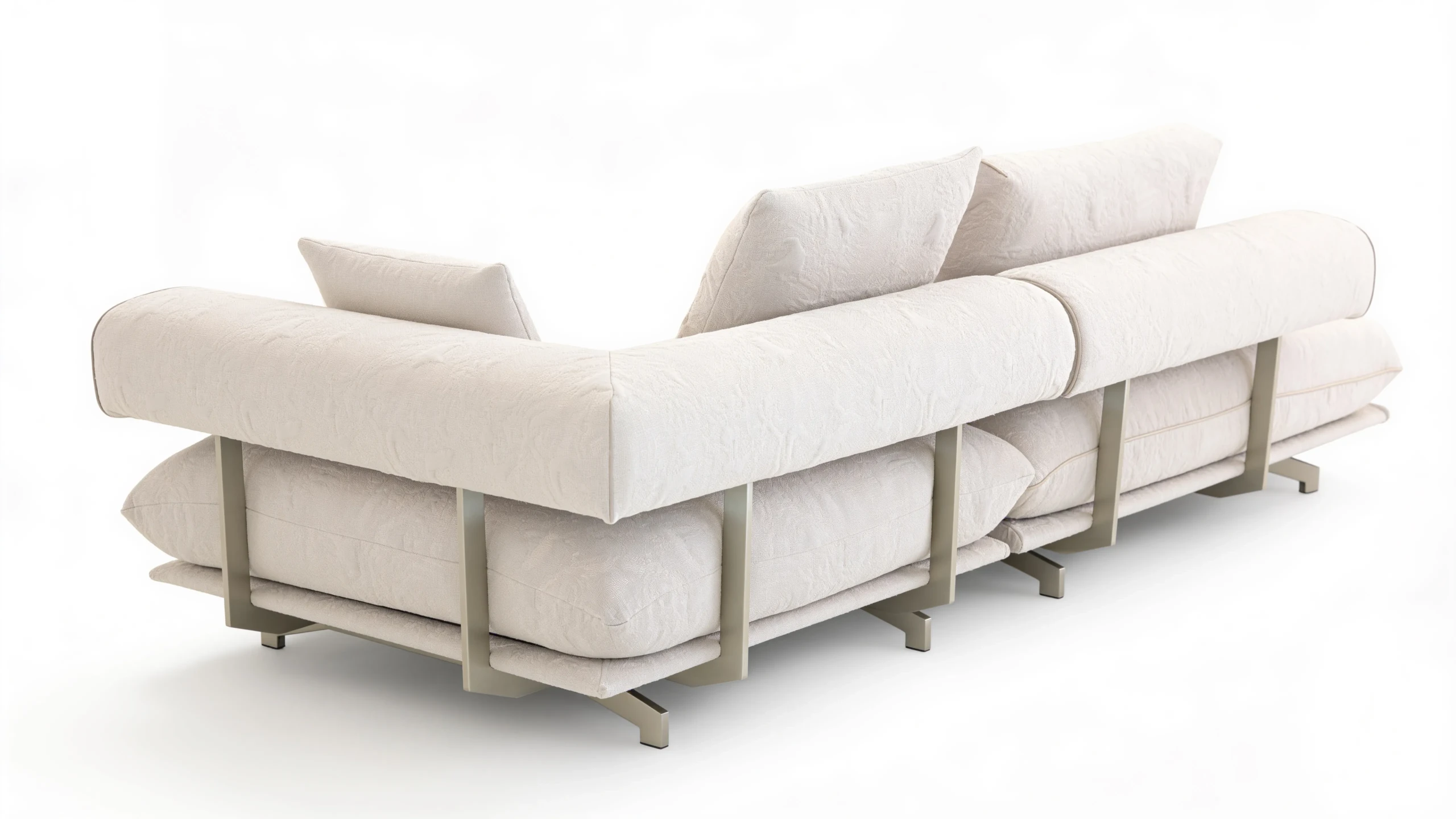 Back view of Belen sectional sofa frame structure