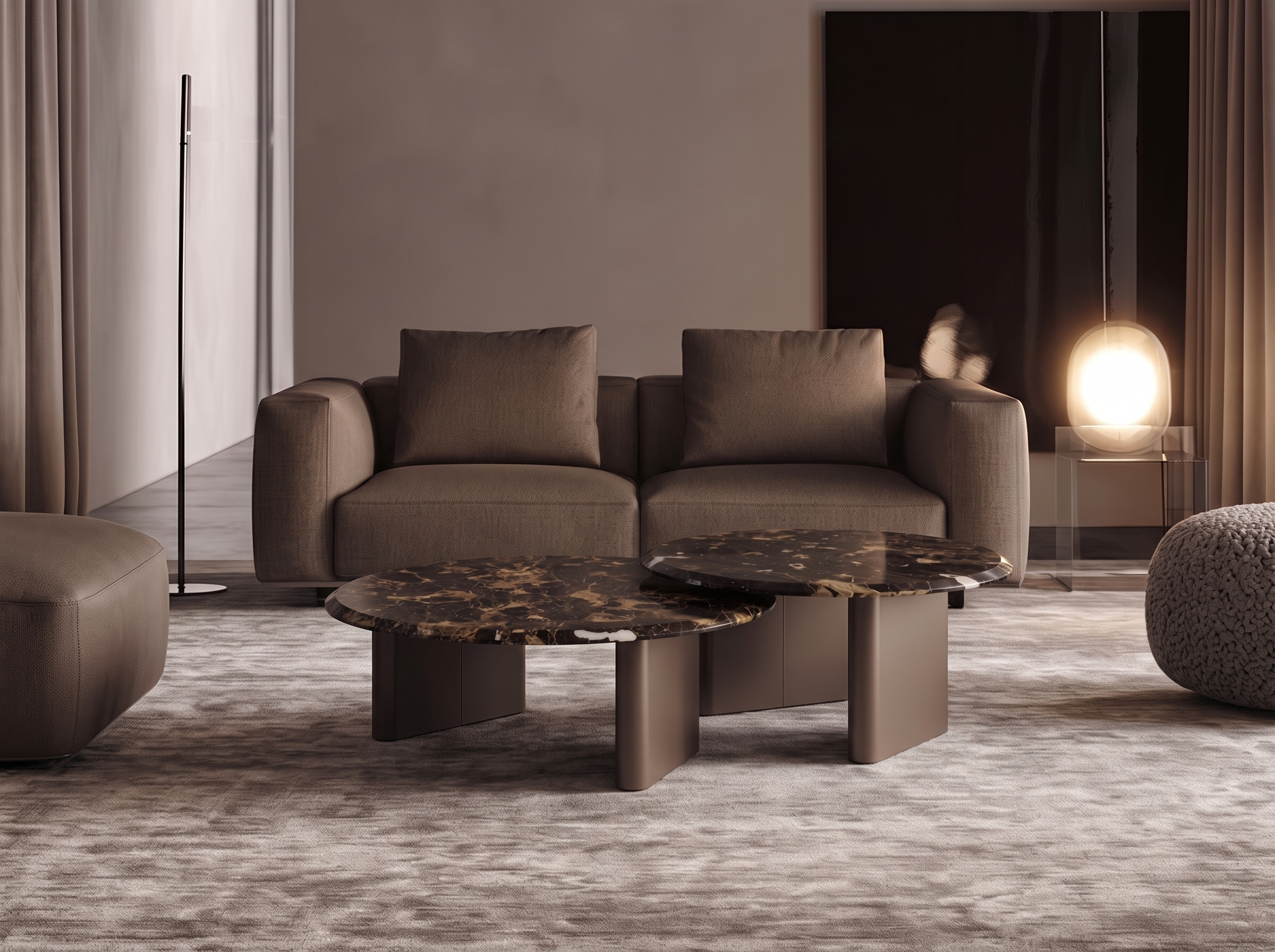 Bisous coffee table in a designer lounge setting