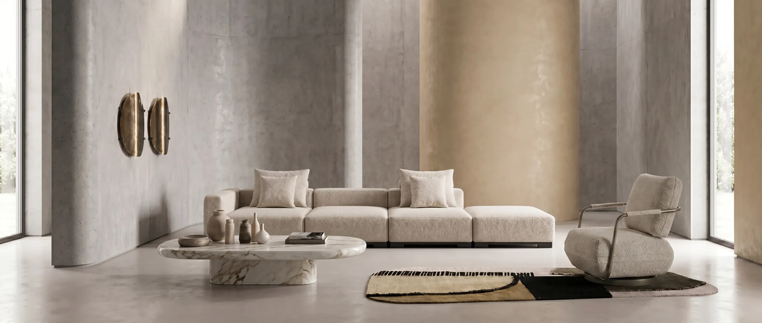 Bloom Chaise Lounge Sofa in a modern living room setting