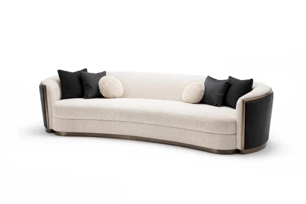 Bold sectional sofa on white background