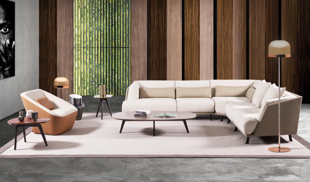 Clayton R sectional sofa in a modern living room setting