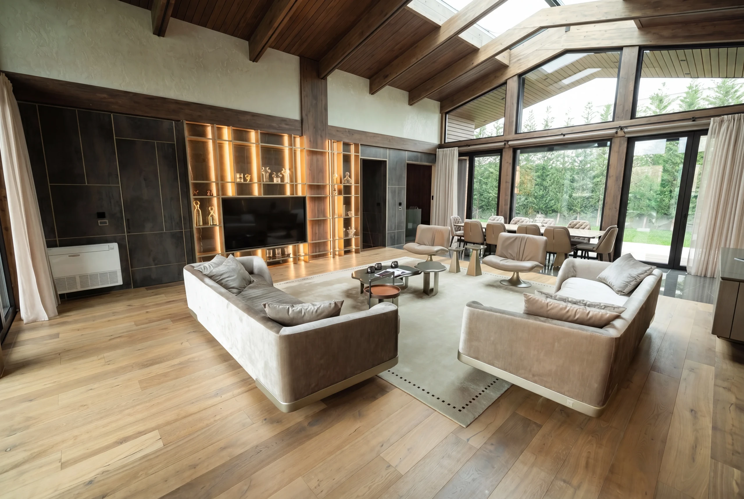 Clement Luxury Leather Sofa styled in a contemporary interior