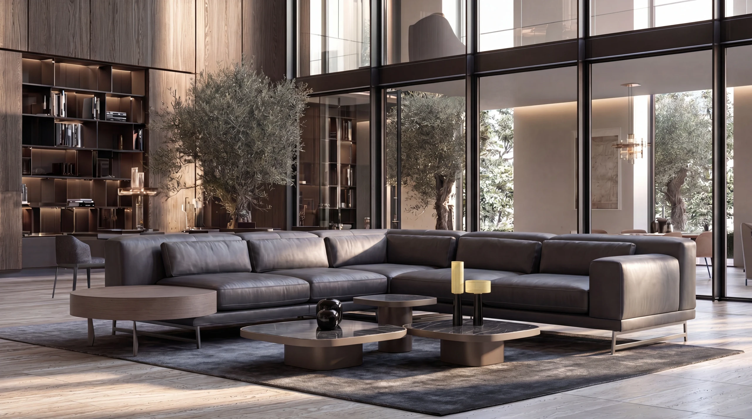 Christiano Modern Leather Sofa styled in a contemporary interior