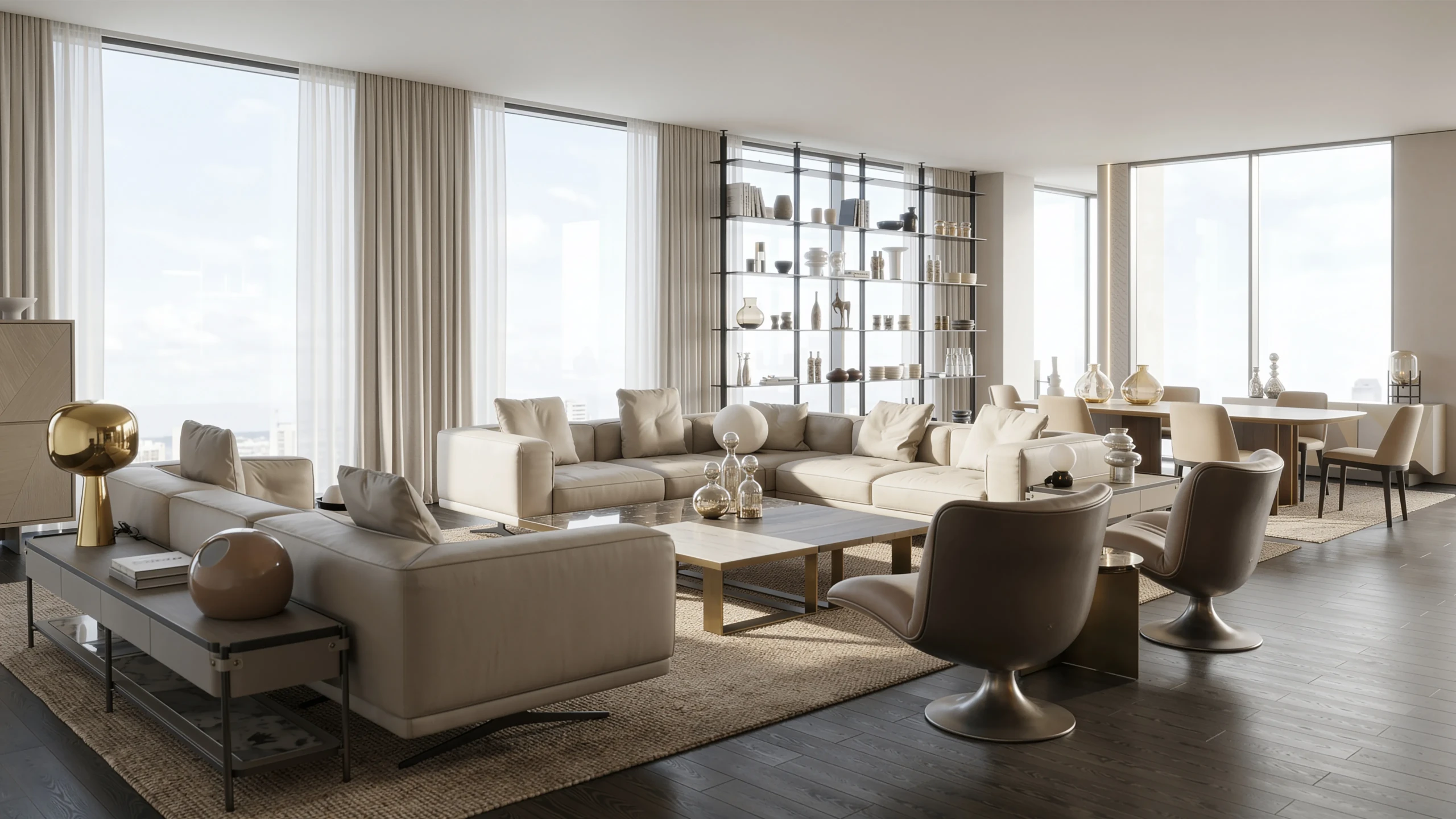 Dafne R sectional sofa styled in a contemporary interior