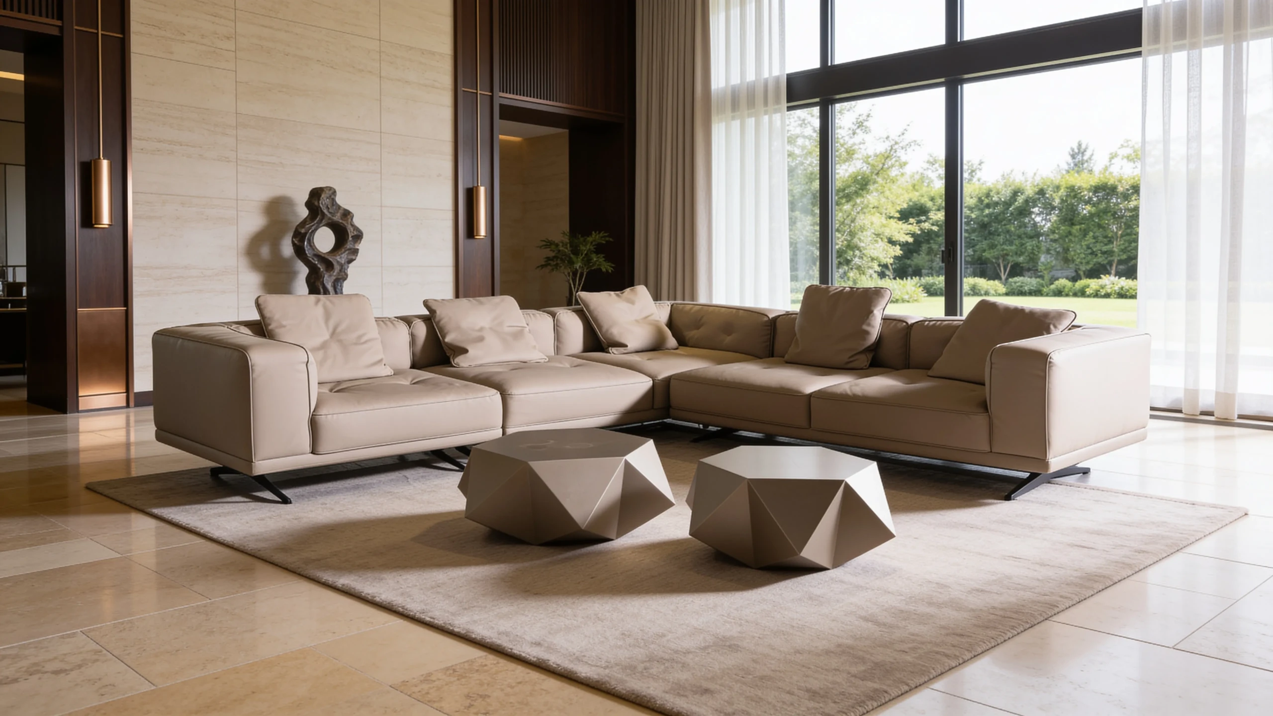 Dafne R sectional sofa in a designer lounge setting