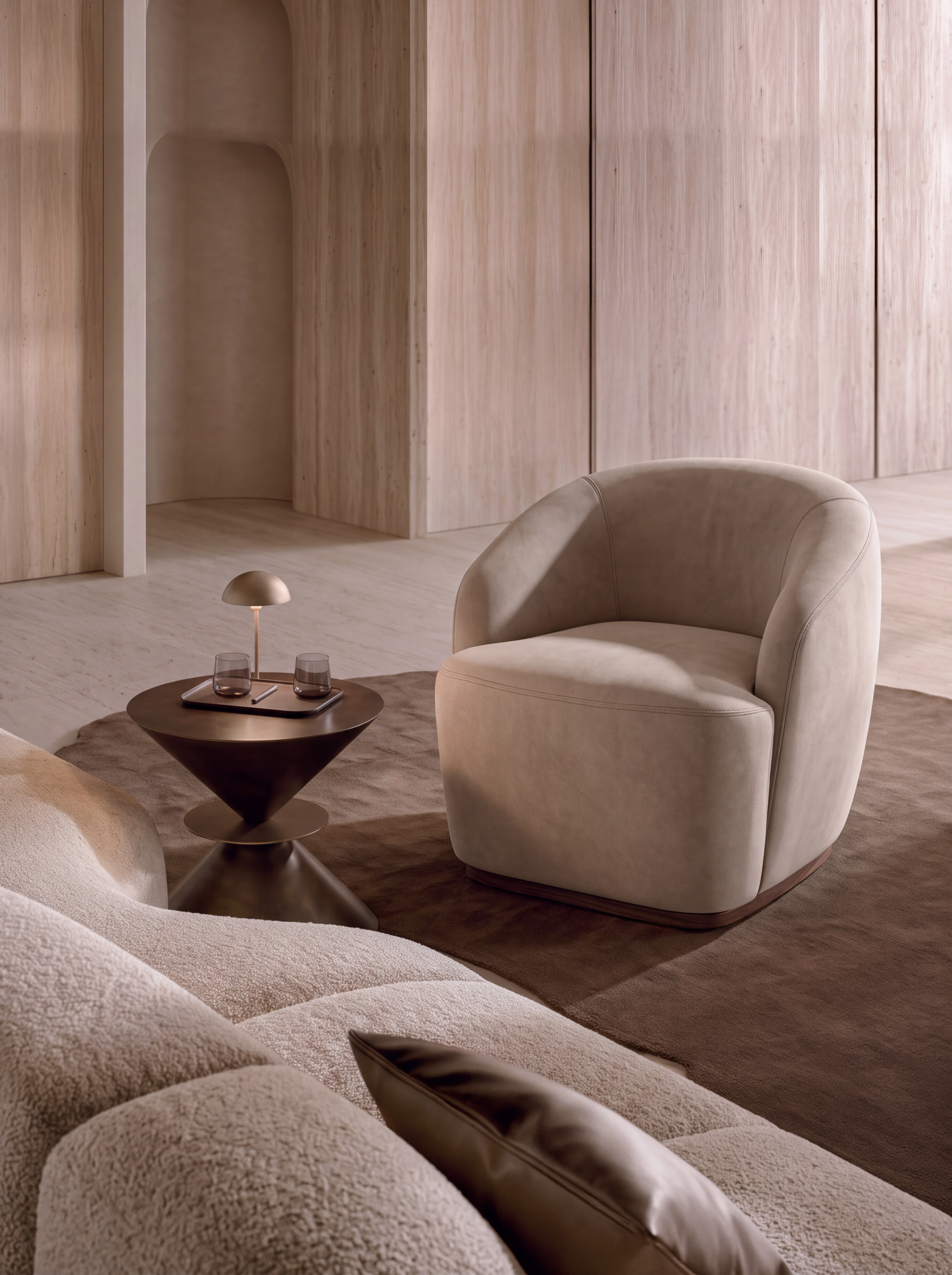 Dea coffee table styled in a minimalist living space