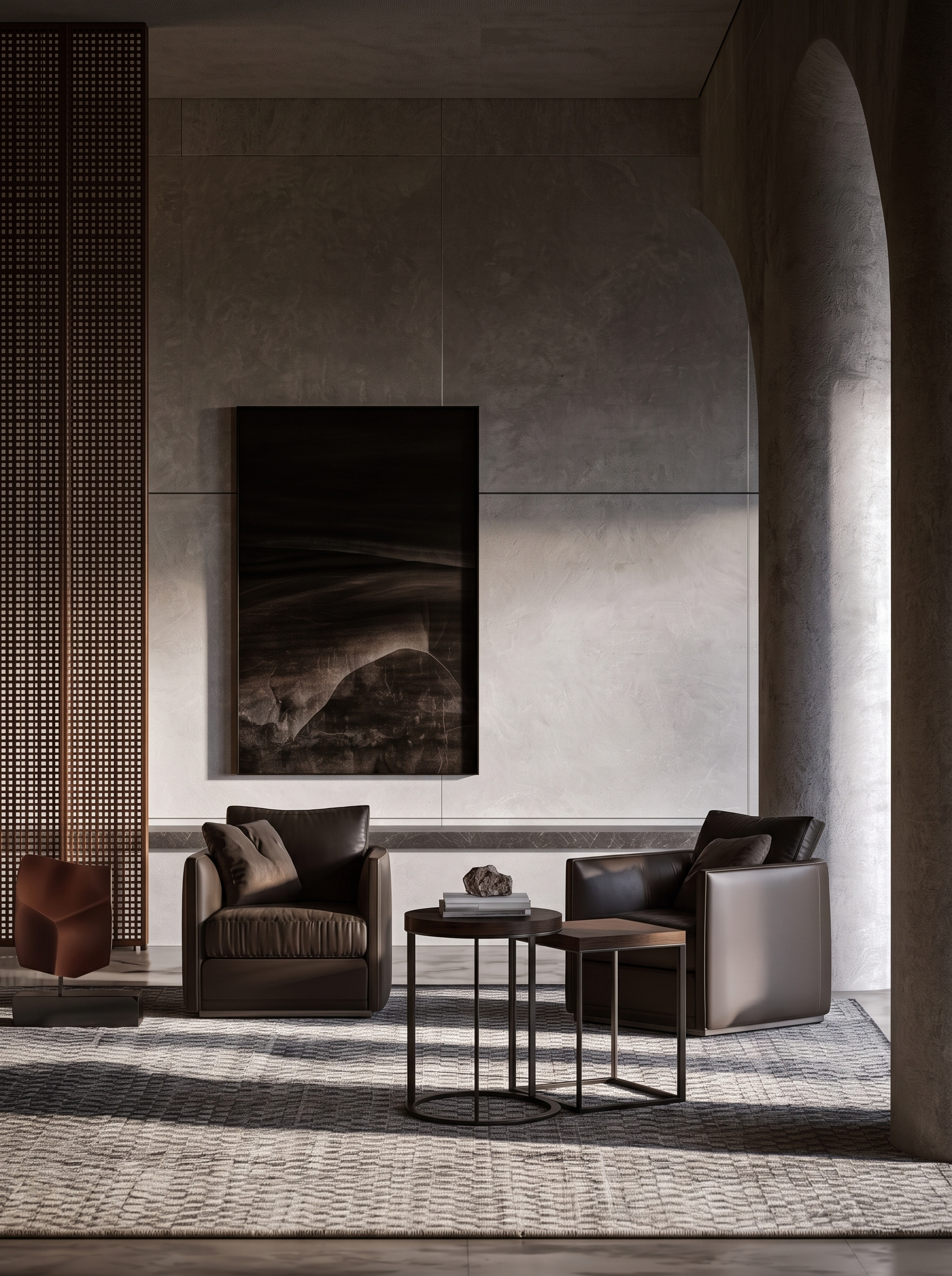 Duet coffee table styled in a contemporary interior