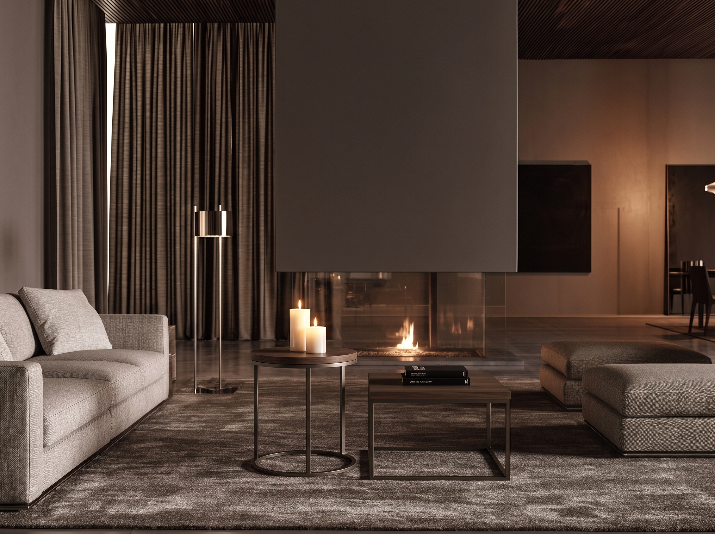 Duet coffee table in a designer lounge setting