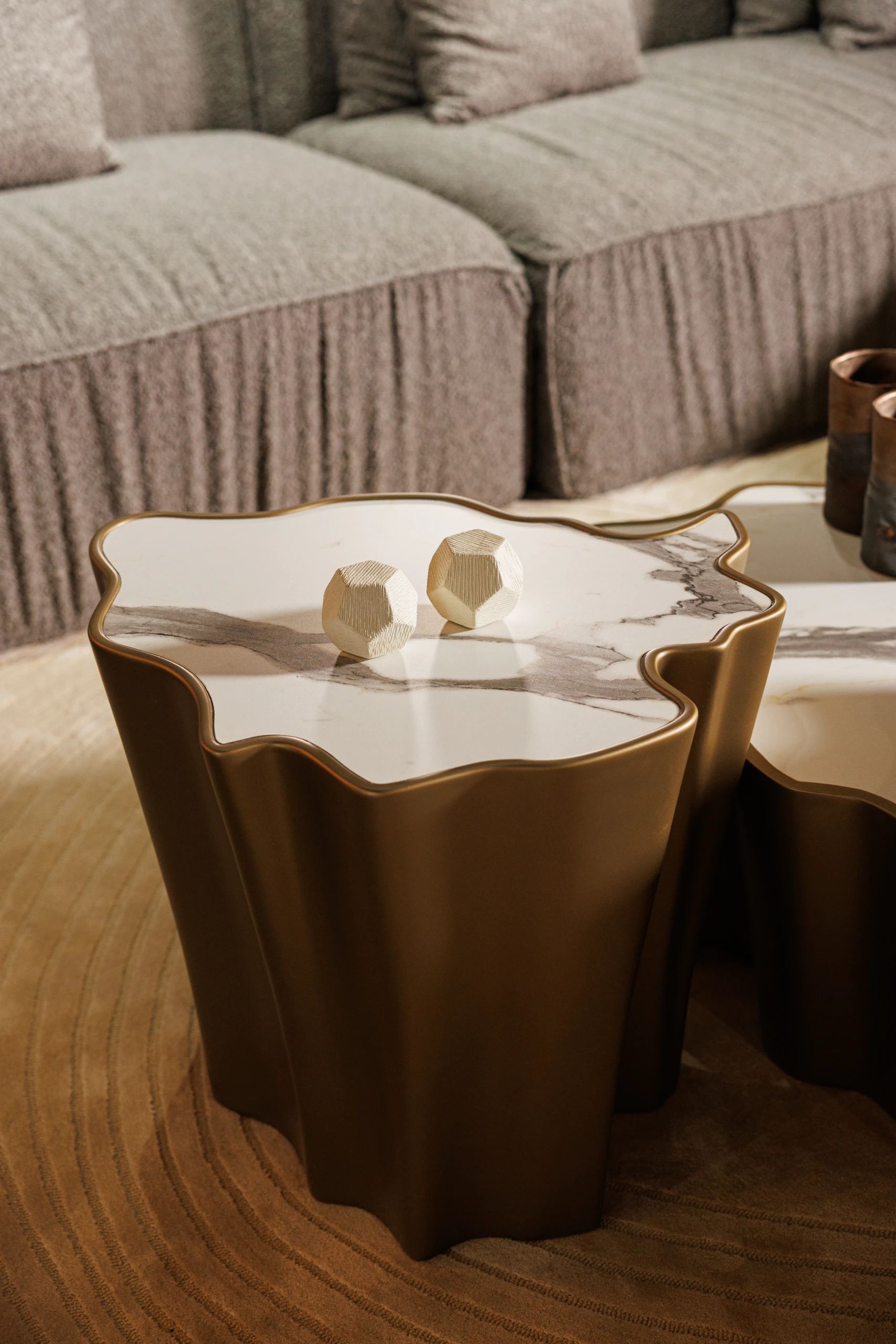 Edgy coffee table in a designer lounge setting