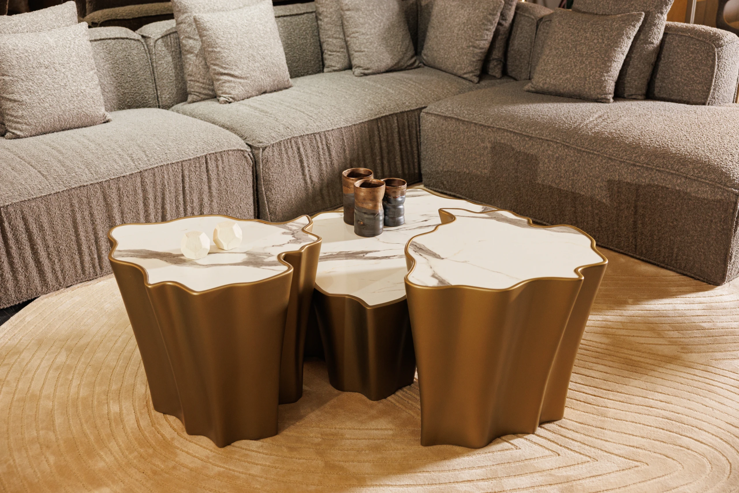 Edgy coffee table in a stylish home interior
