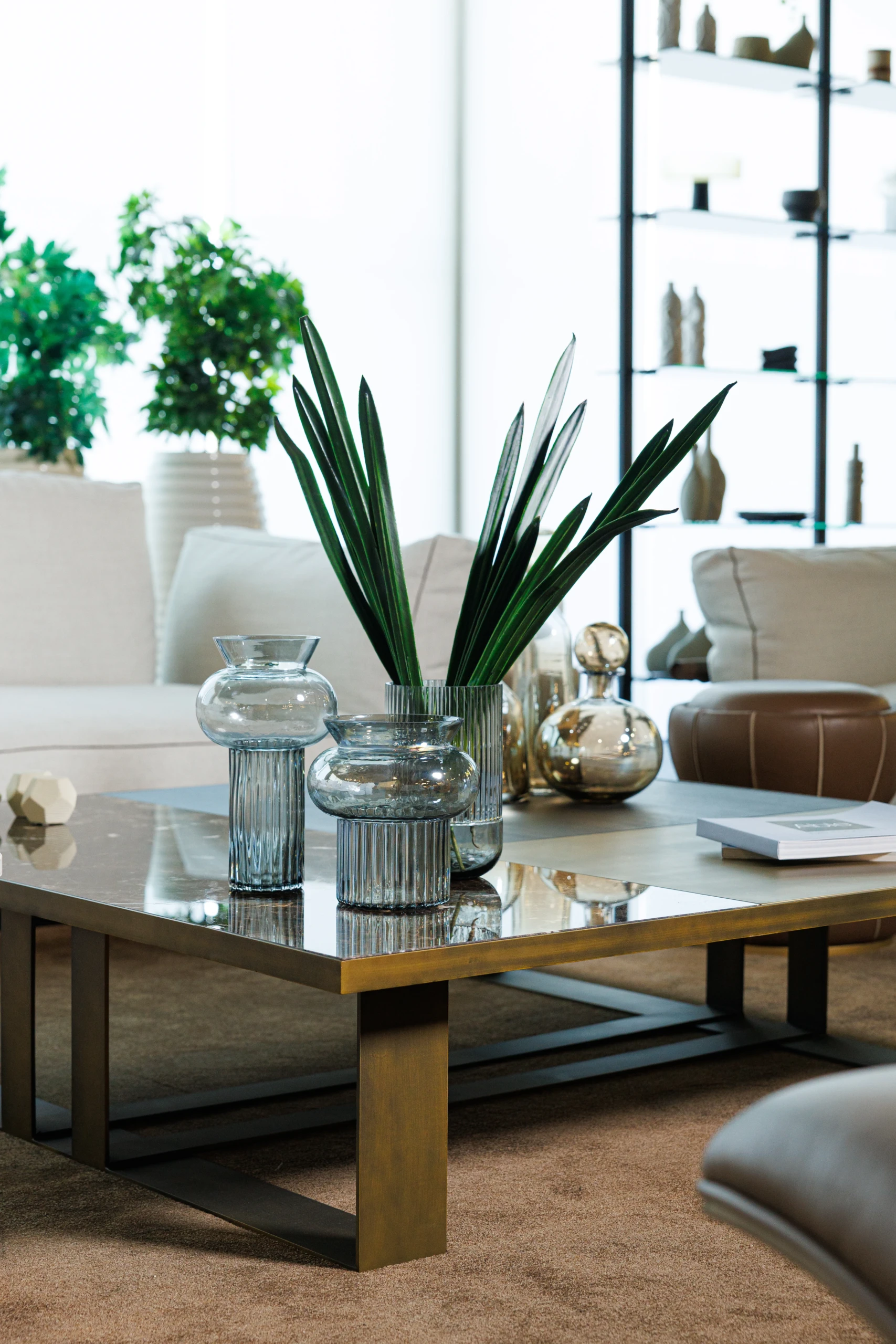 Grand coffee table styled in a contemporary interior