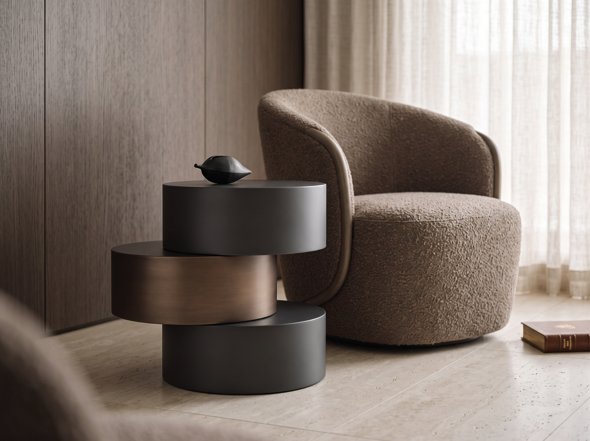 Grey coffee table in a modern living room setting