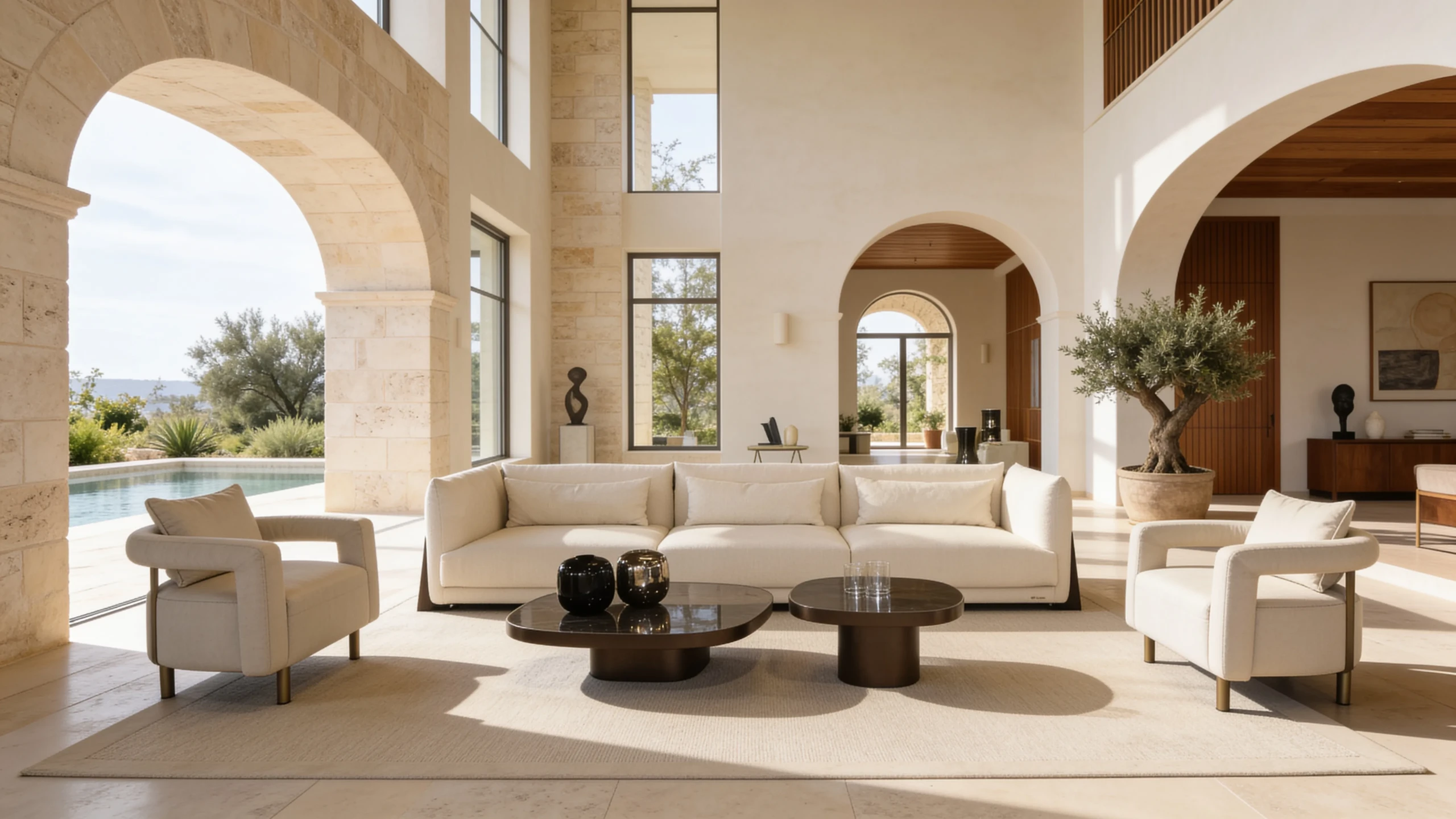 Hazel Midcentury Sofa in a designer lounge setting