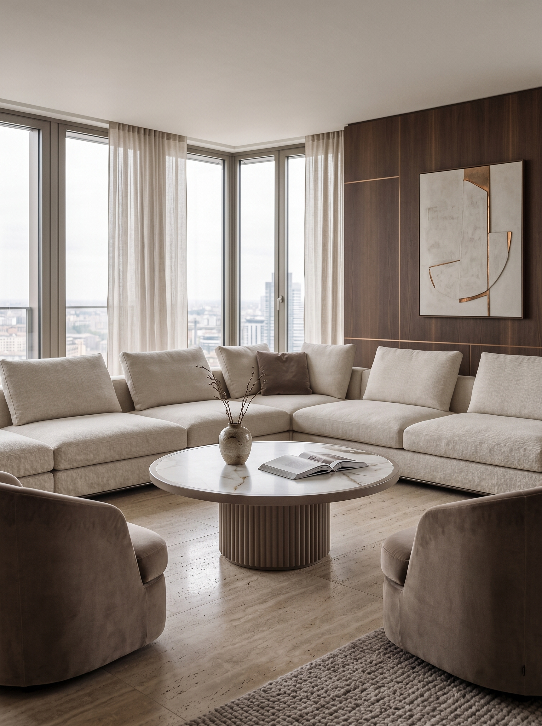 Helen coffee table in a modern living room setting