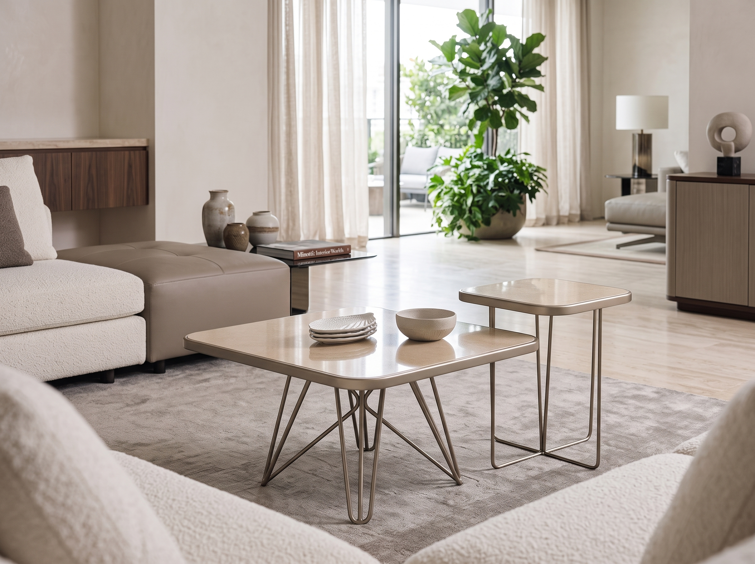 Luna coffee table in a modern living room setting