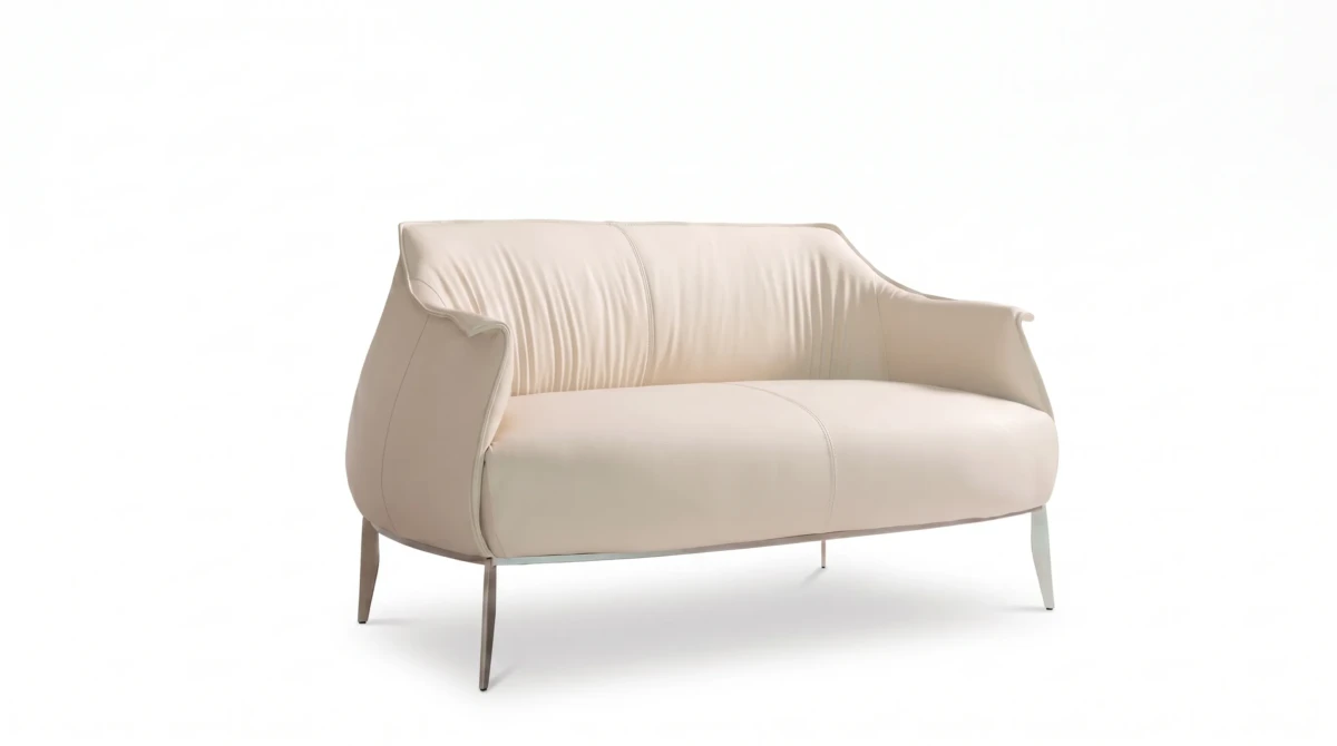 Ted Sofa with fiberglass frame and sculptural silhouette, Able Be Modern