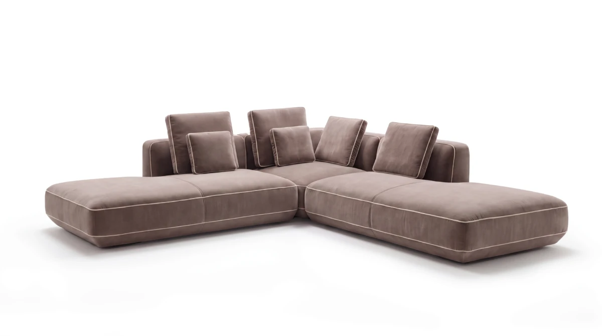 Natura sectional sofa on white background