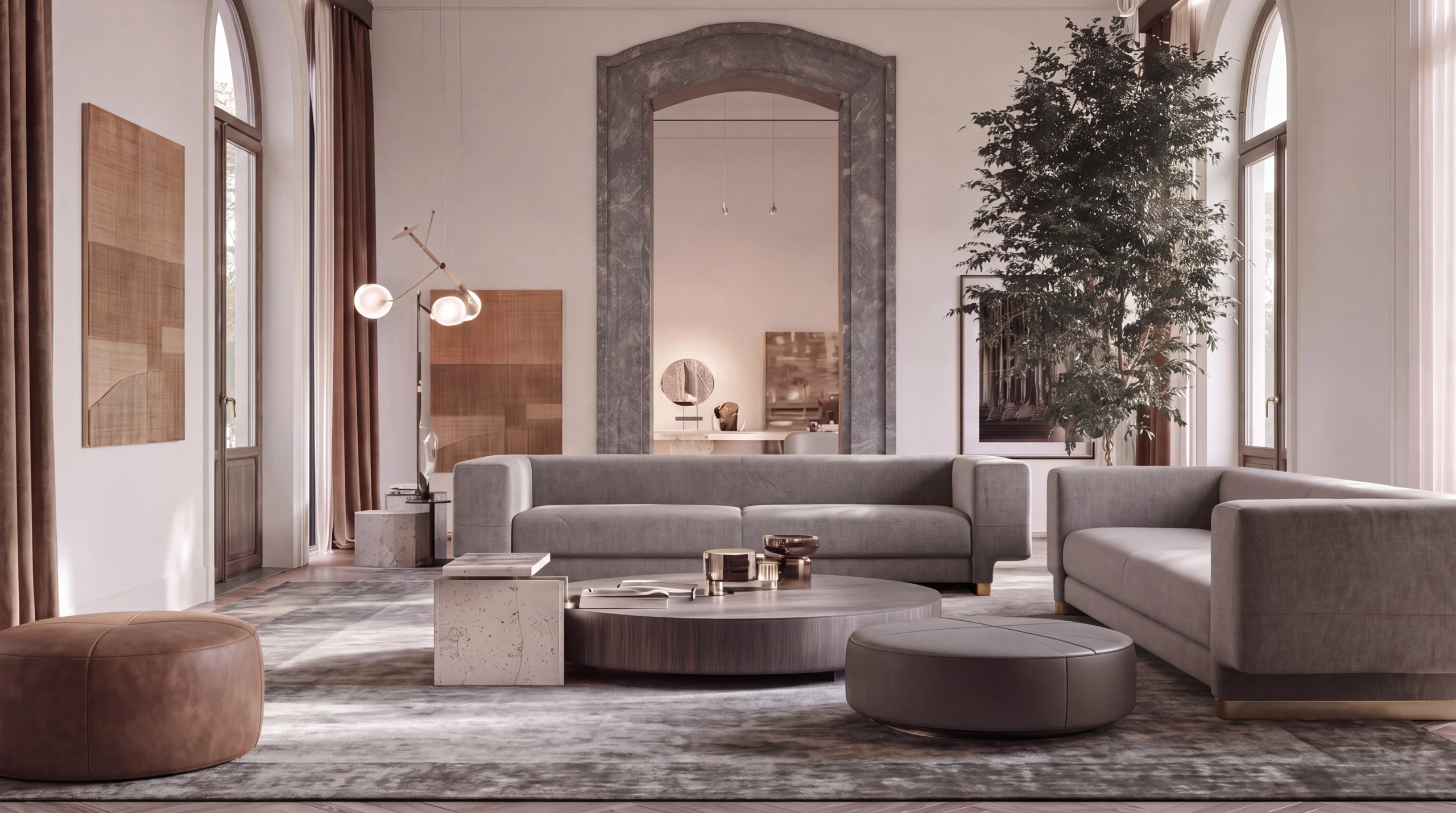 Odin 3 Seater Leather Sofa styled in a contemporary interior