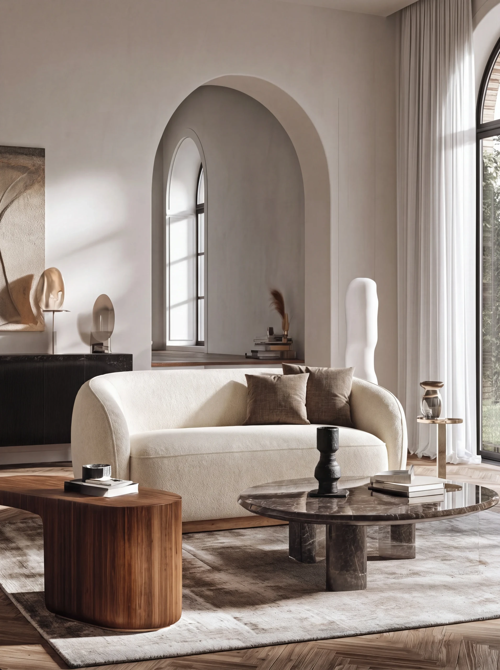 Omega Love Seat sectional sofa styled in a contemporary interior
