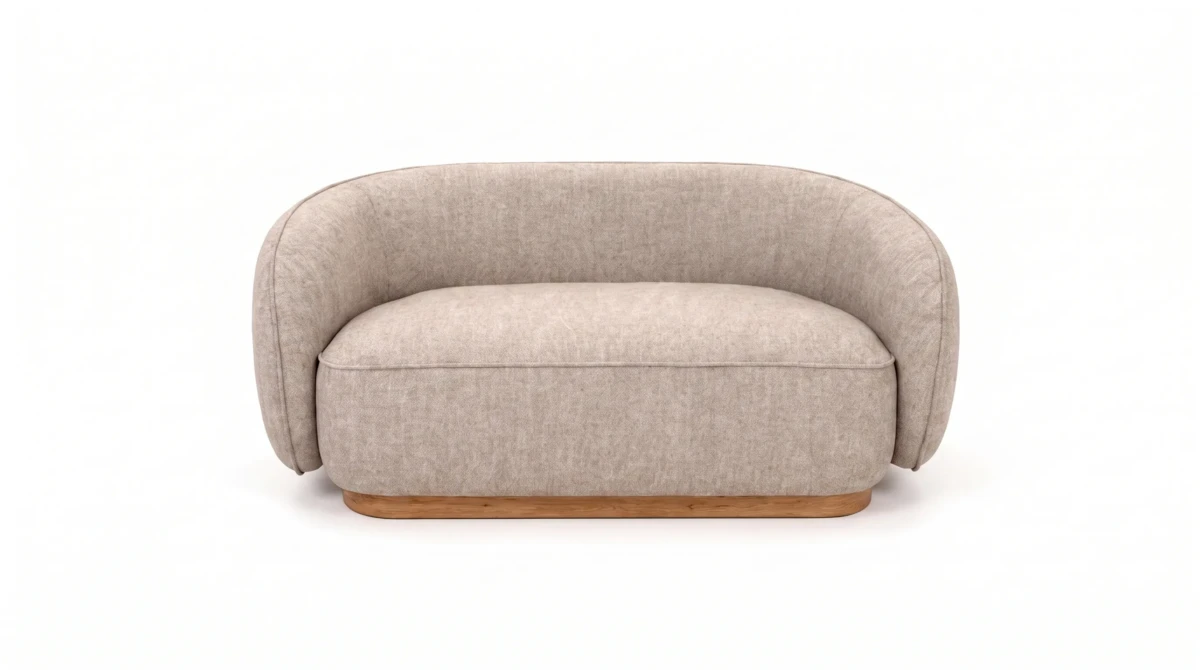 Omega love seat with cocoon silhouette, Able Be Modern