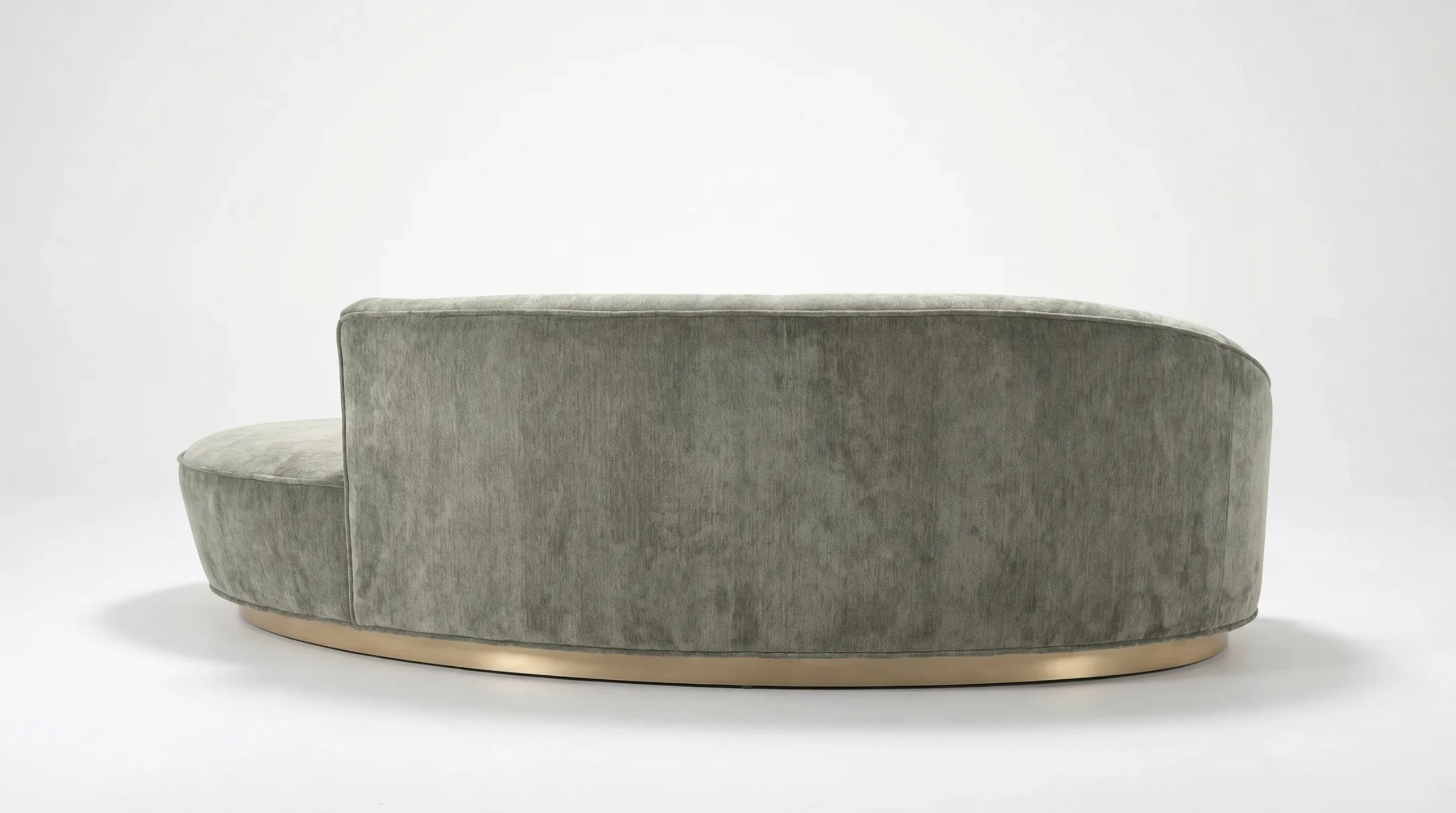 Back angle view of Oscar curved sofa