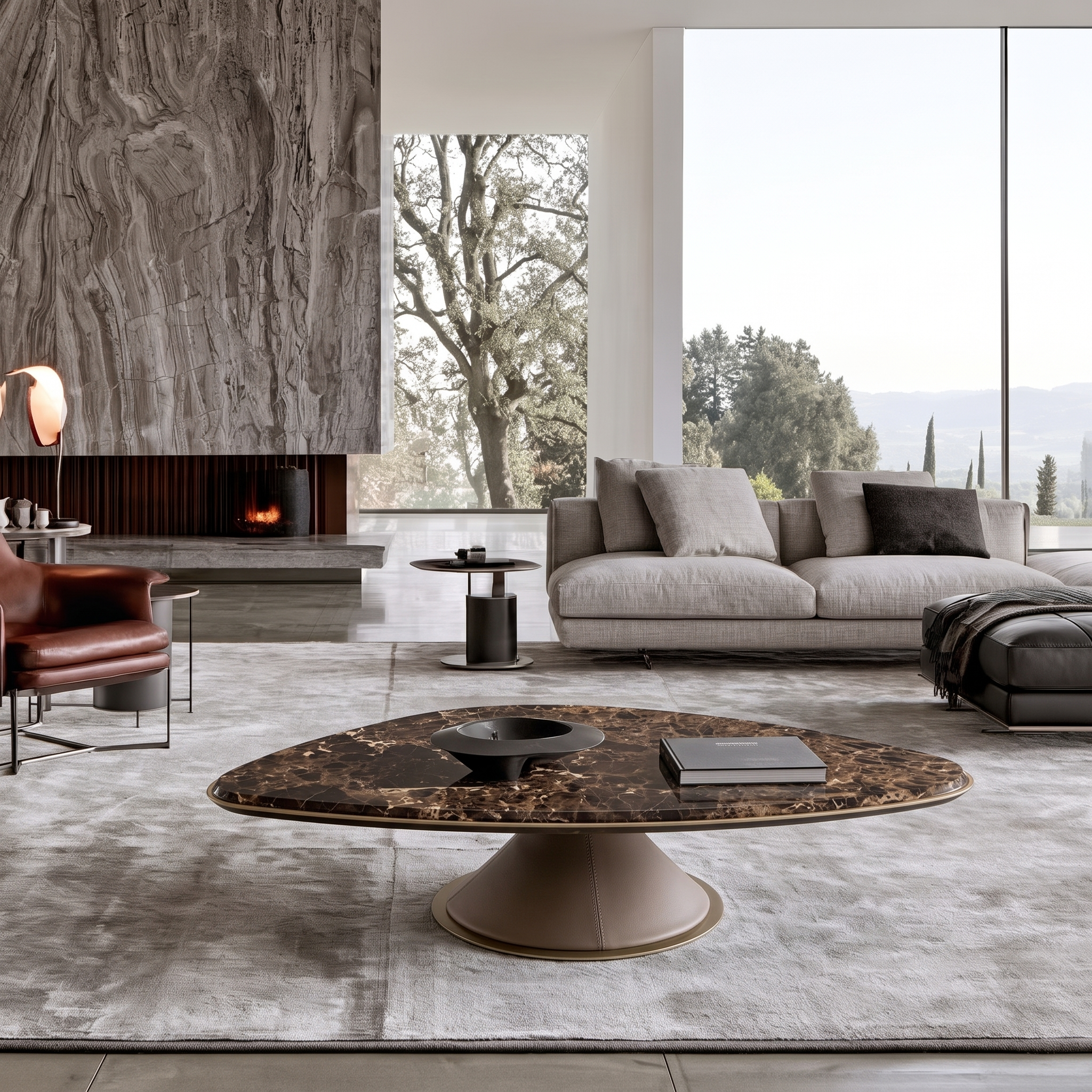 Pluto coffee table in a modern living room setting
