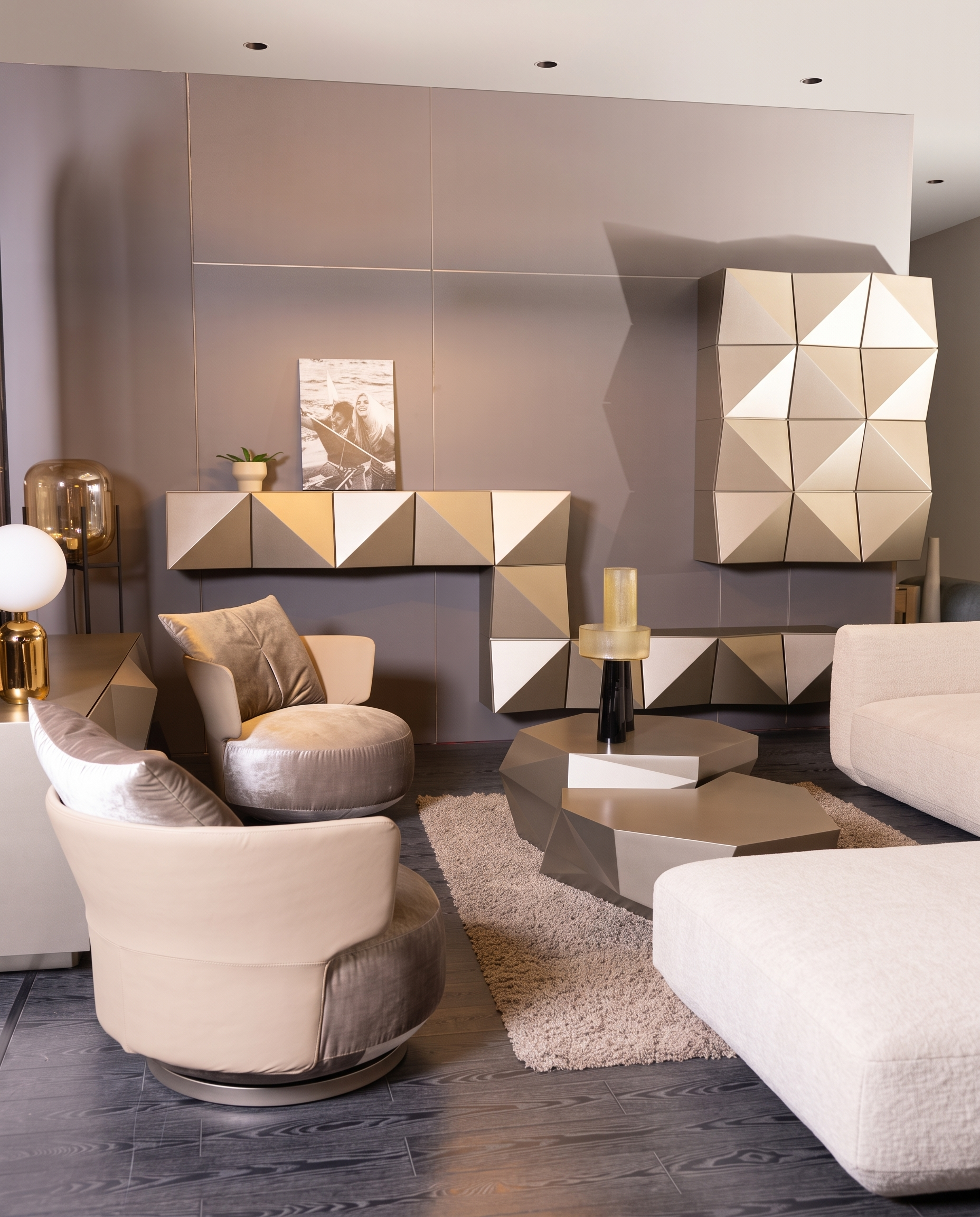 Prism coffee table styled in a contemporary interior