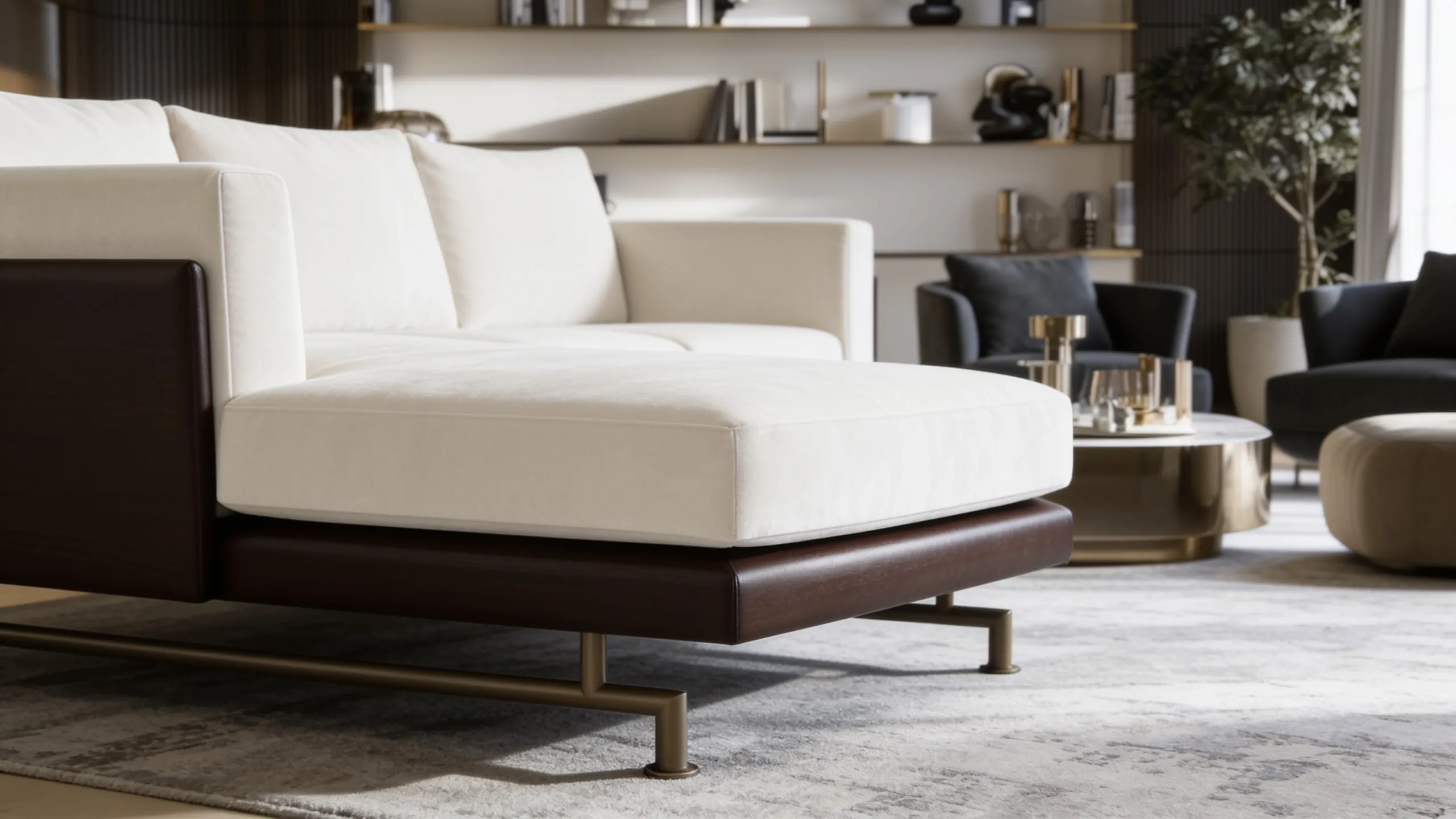 Roma Modular Leather Sofa in a designer lounge setting
