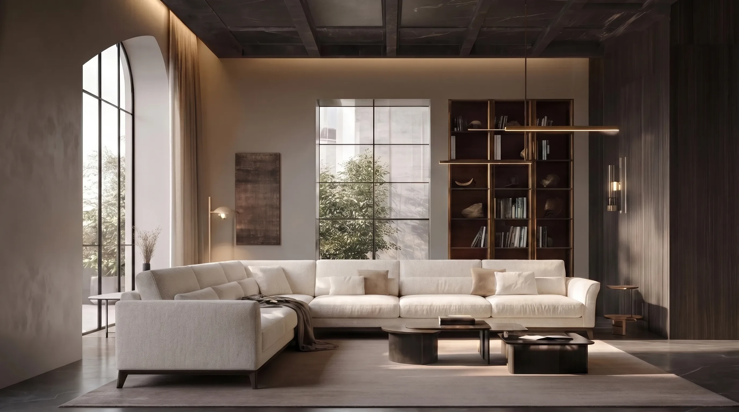 Sophie RR sectional sofa styled in a minimalist living space