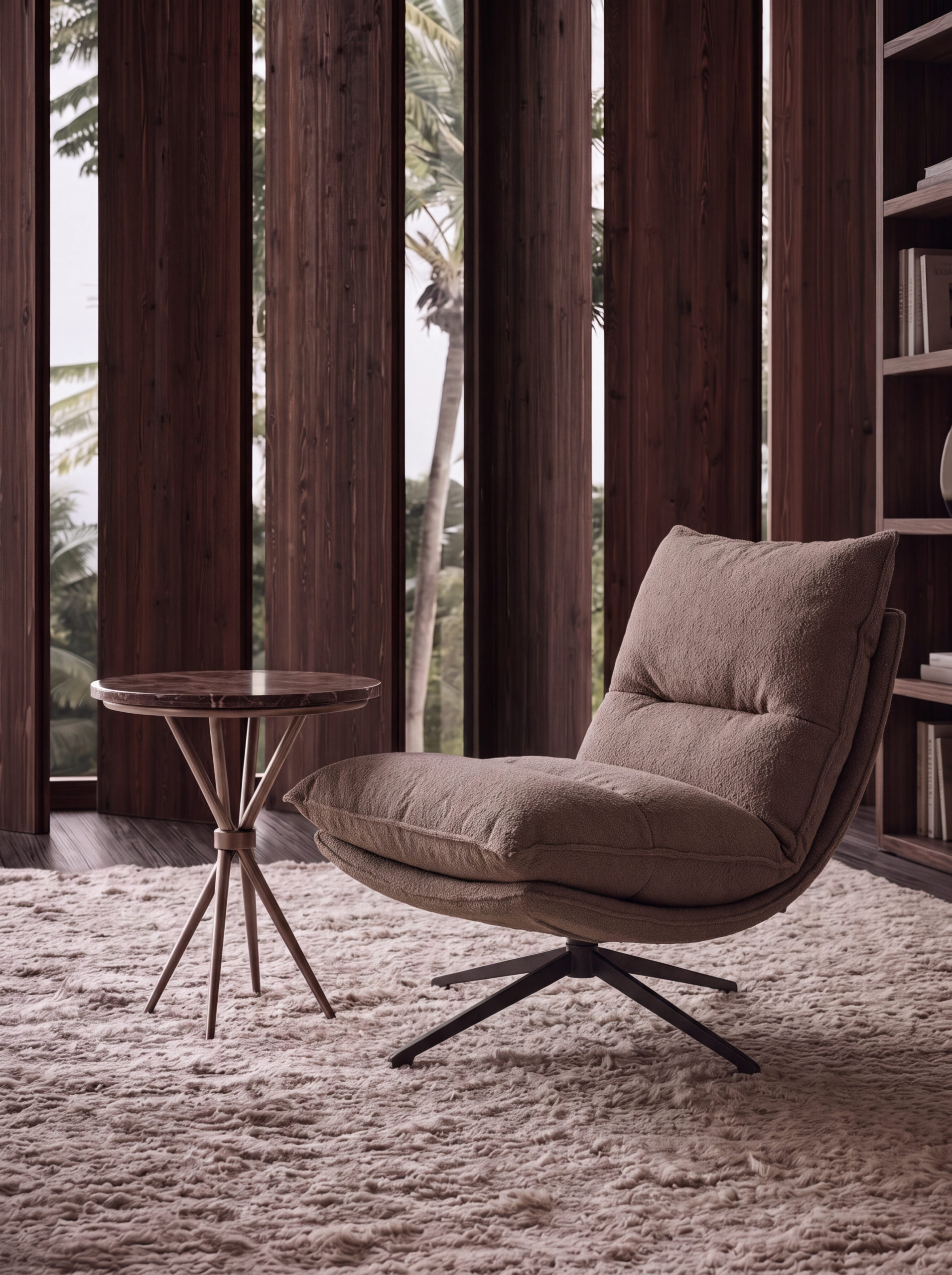 Triss coffee table styled in a minimalist living space